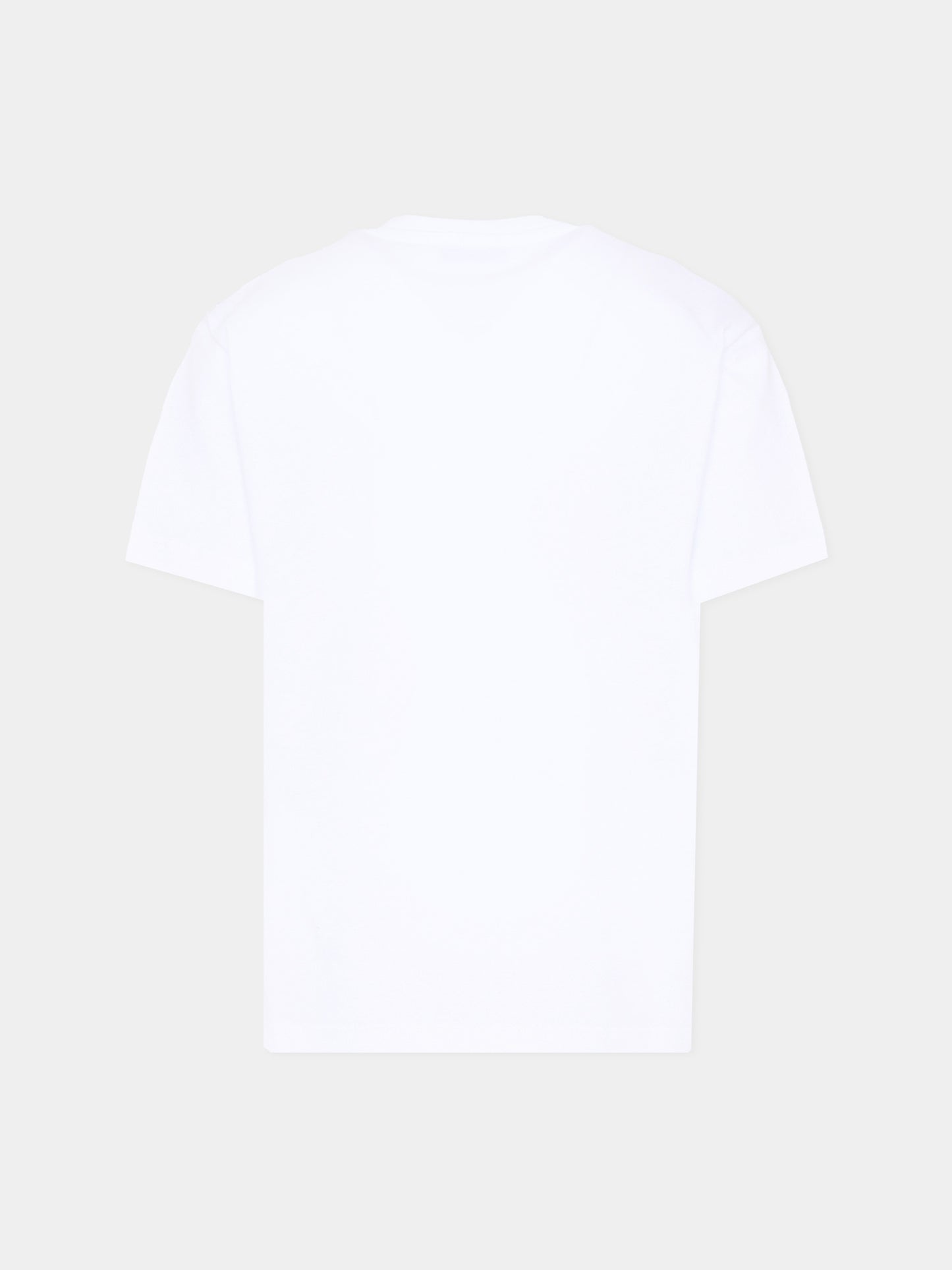 T-Shirt bianca per bambini con logo,Msgm Kids,S6MSJUTH222 001/01