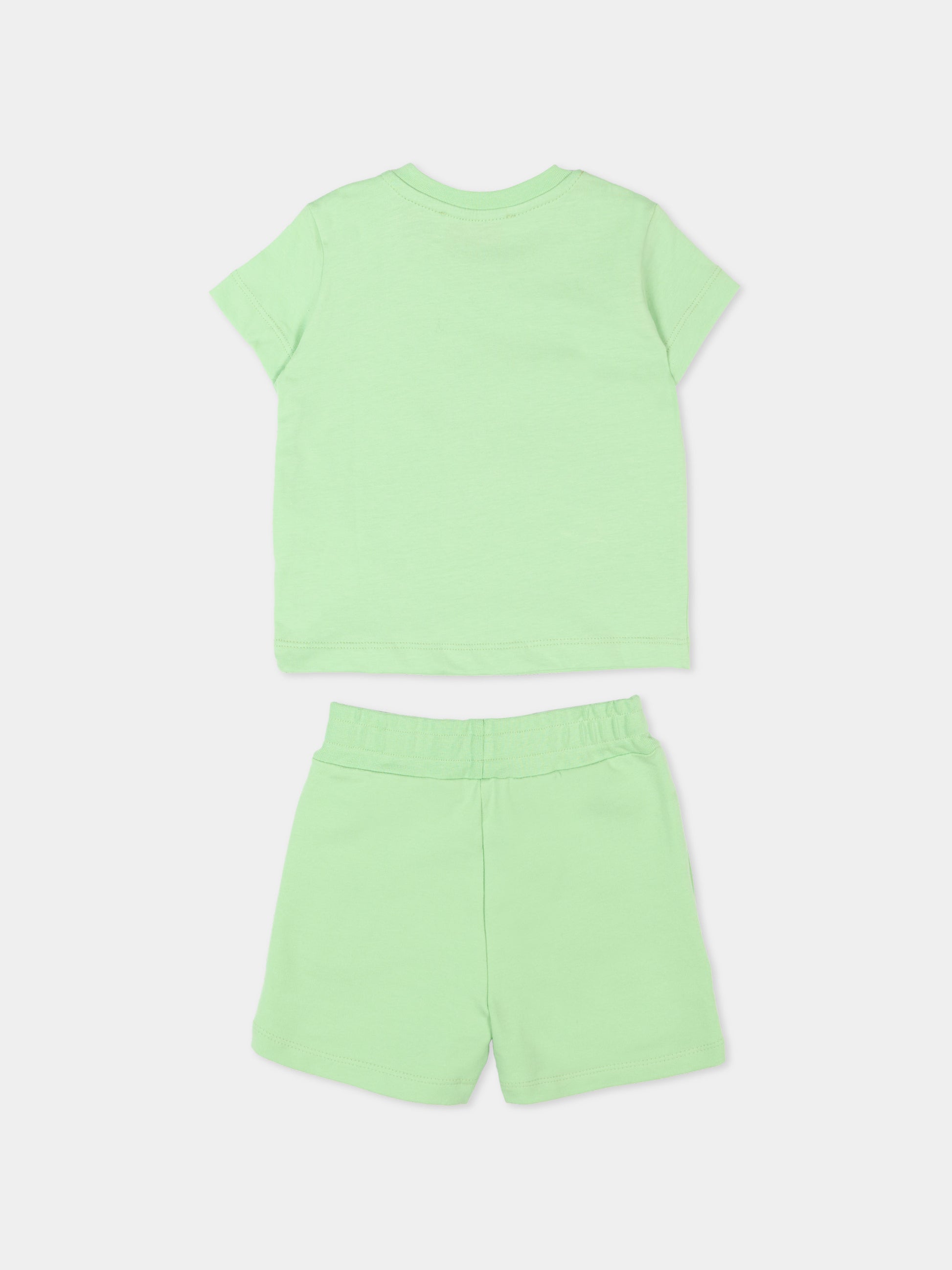 Completo sportivo verde per neonati con logo,Msgm Kids,S6MSUNTR264 MS077