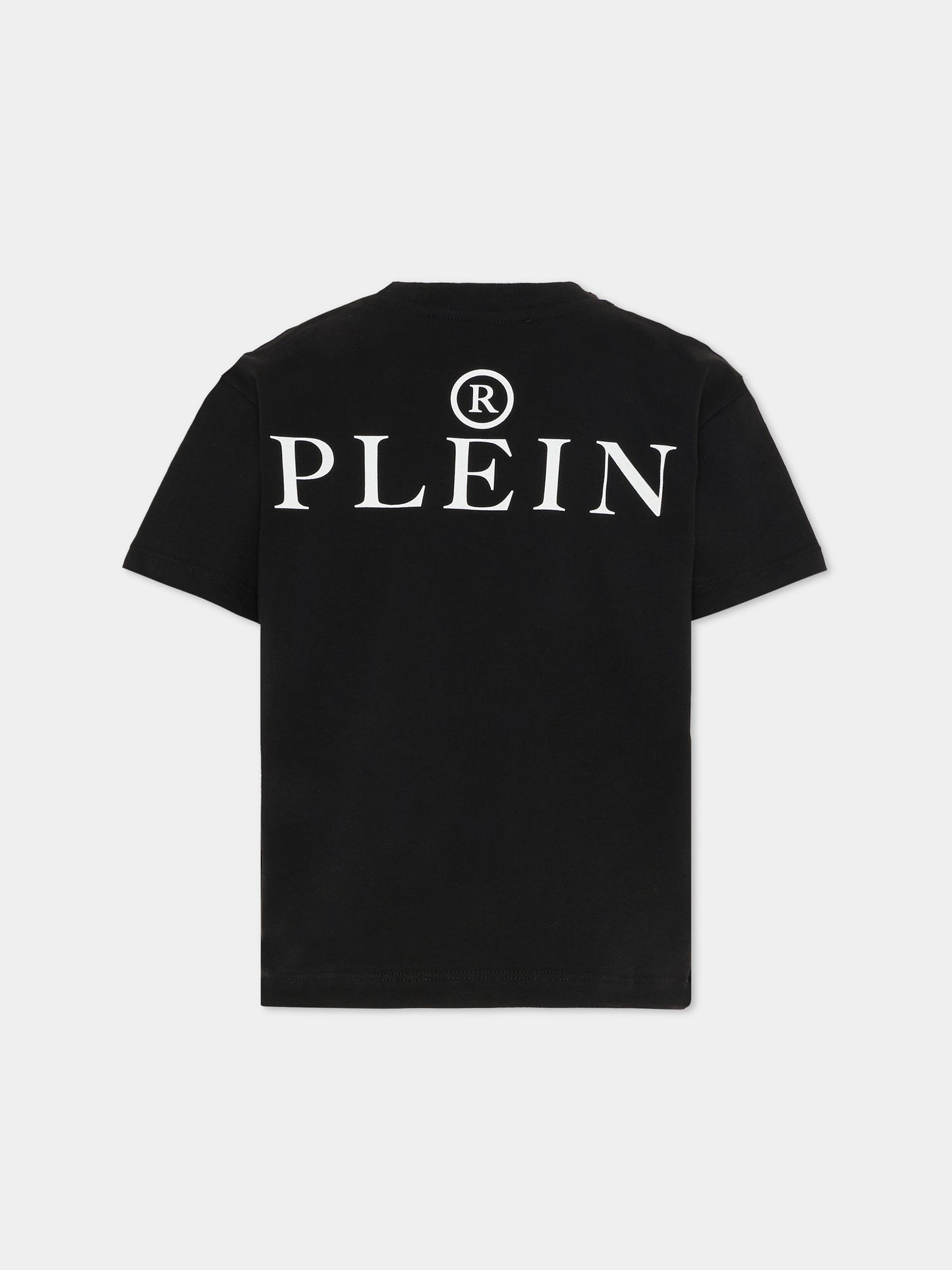 T-shirt nera per bambina con gelato di strass,Philipp Plein Junior,S6PHJBTH045 110