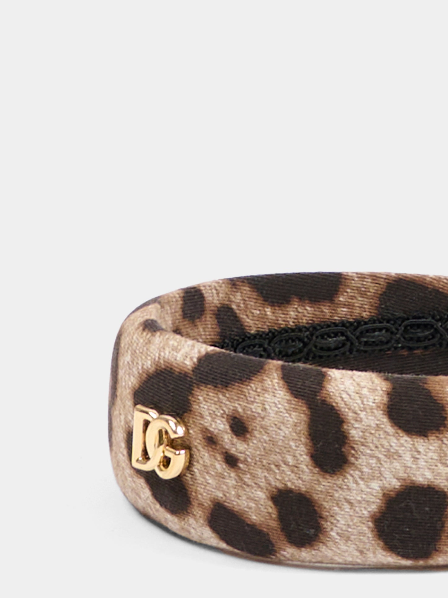 Cerchietto marrone per bambina con stampa animalier,Dolce & Gabbana Kids,LB3L54 FSFAG HY13M