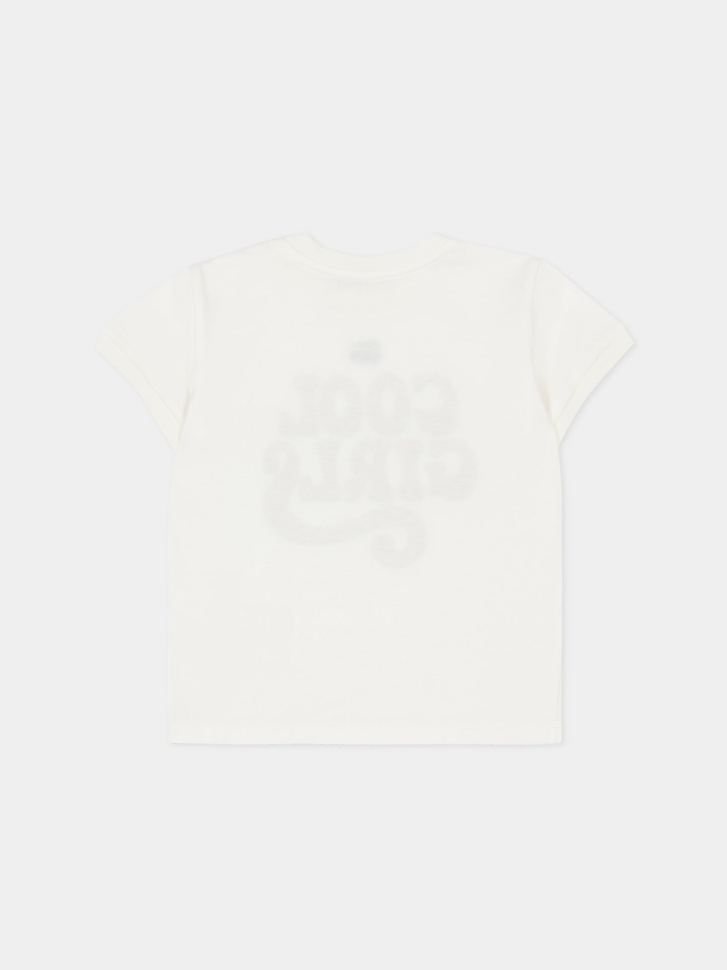 T-shirt bianca per neonata con logo e scritta,Dolce & Gabbana Kids,L2JTJT G7PXG W0111