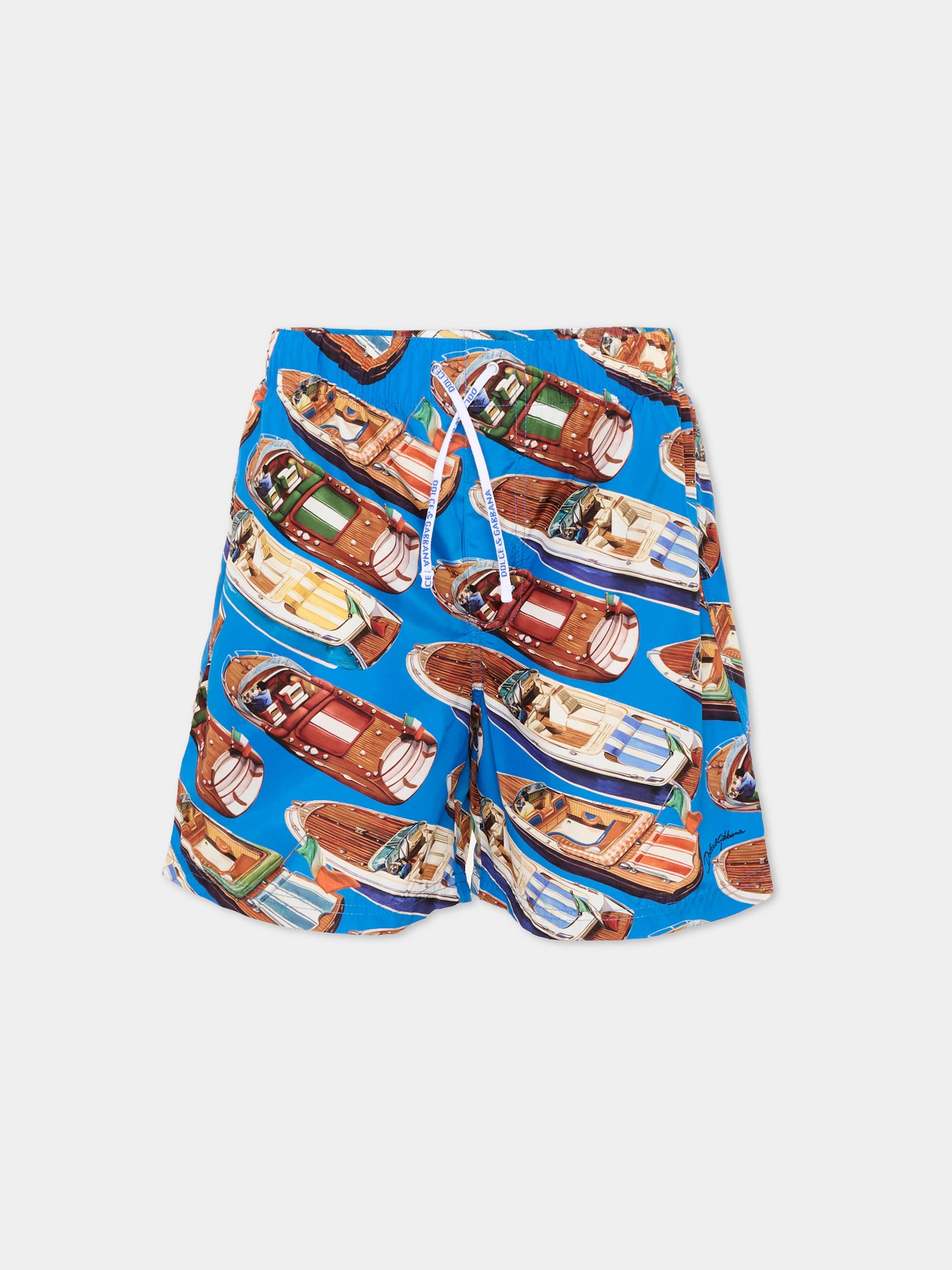 Boxer mare multicolor per bambino con barche,Dolce & Gabbana Kids,L4J818 ON0D4 HT5YT