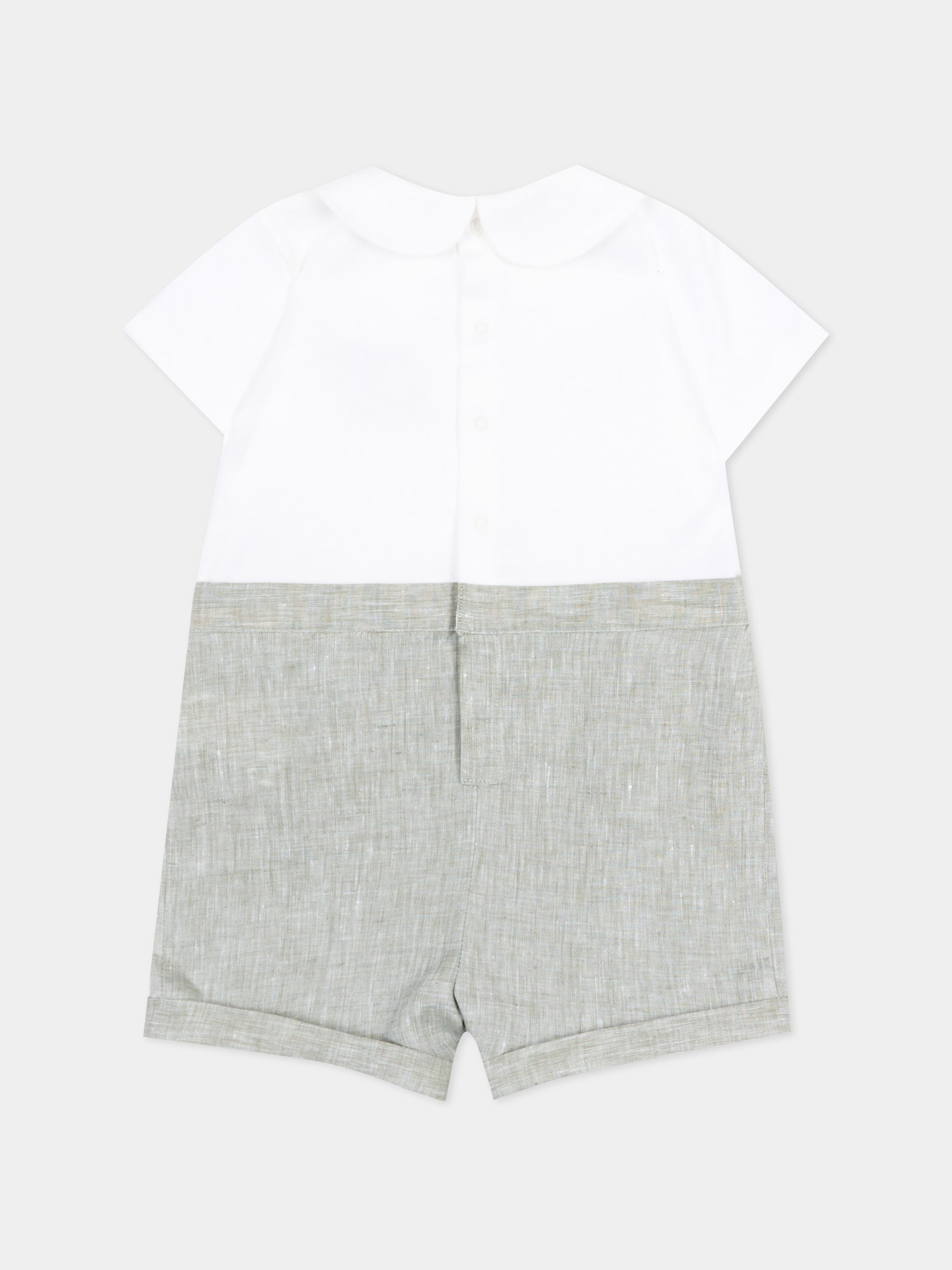 Pagliaccetto grigio per neonato con logo,Dolce & Gabbana Kids,L1JOBX G7P5R S9000