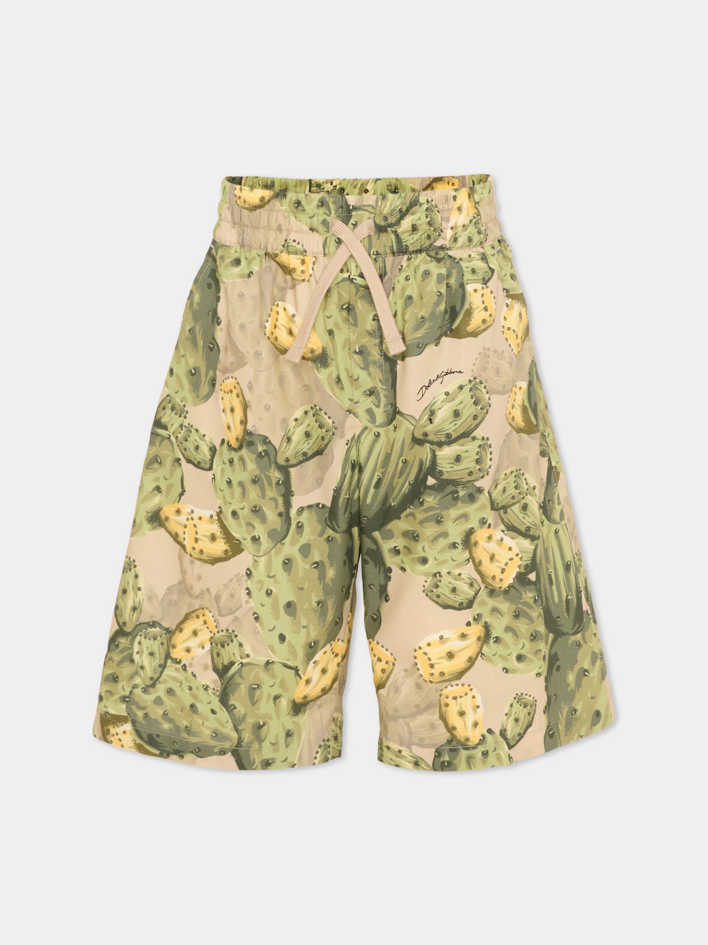 Shorts multicolor per bambino con stampa fichi,Dolce & Gabbana Kids,L43Q54 HS5UD HA5XN