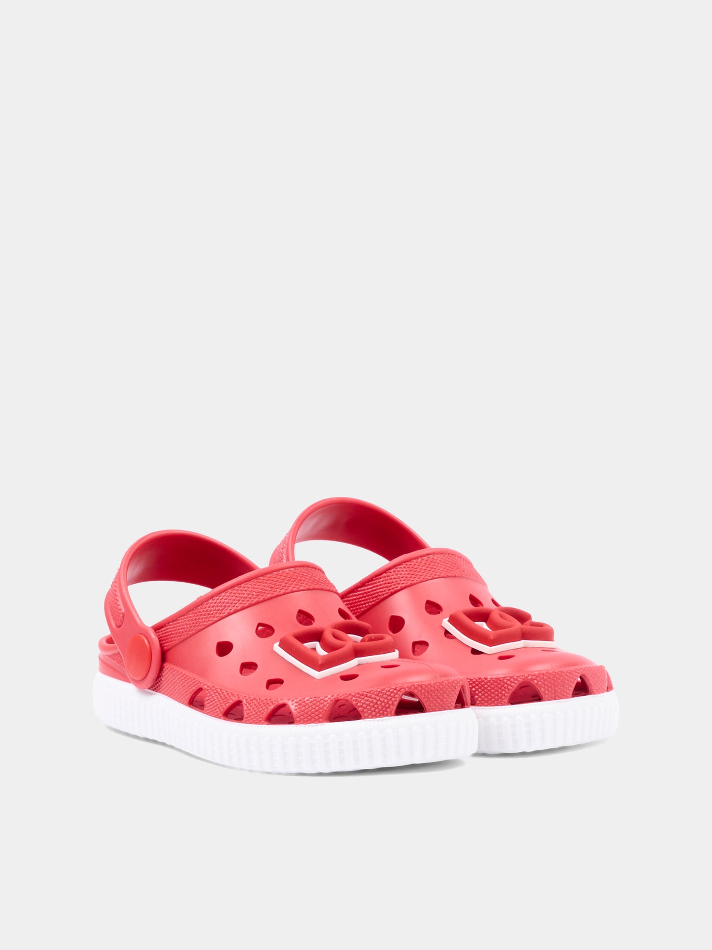 Sabot rossi per bambini con logo,Dolce & Gabbana Kids,DN0213 AT079 80303