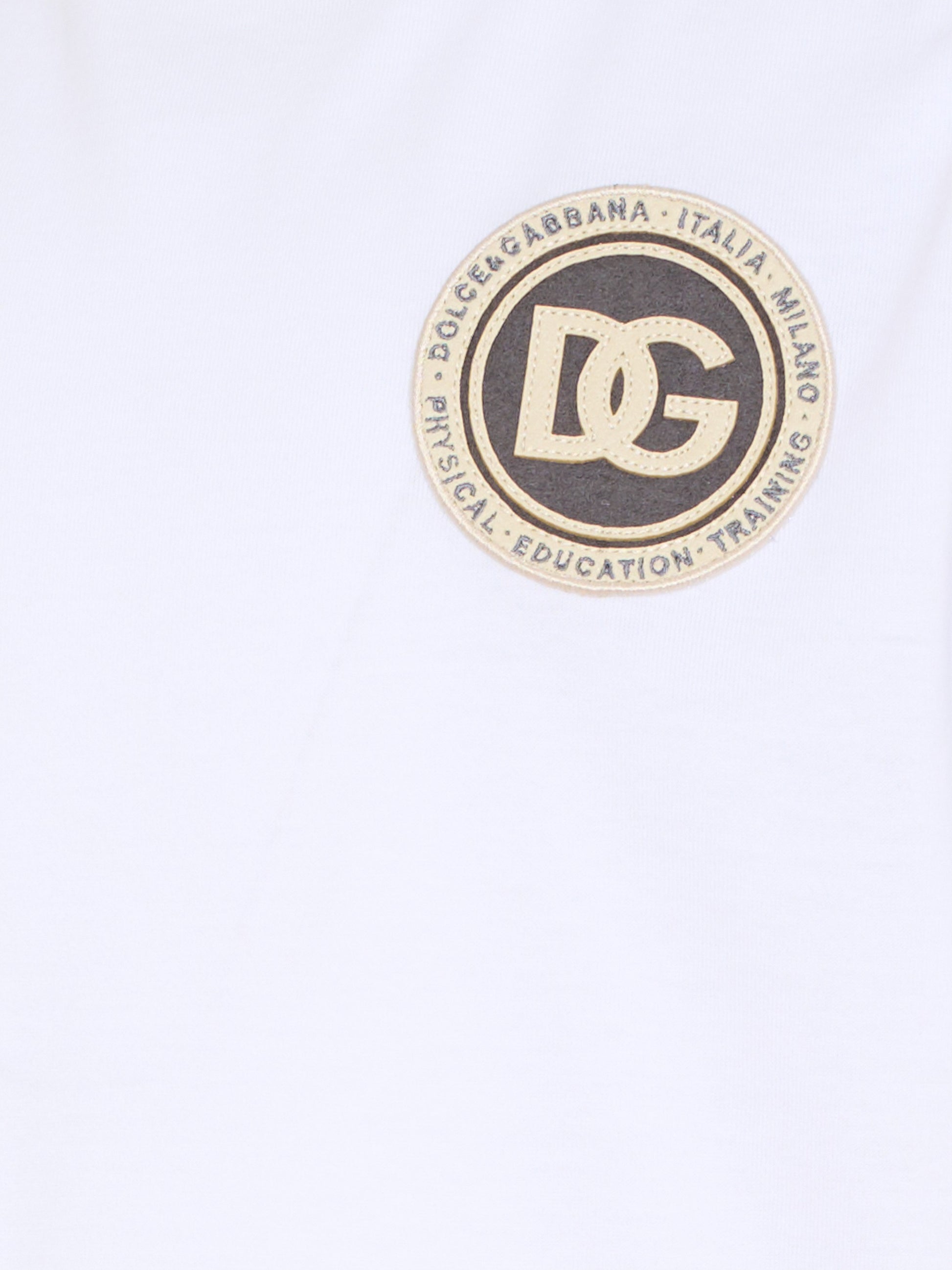 T-shirt bianca per bambini con logo,Dolce & Gabbana Kids,L4JTHU G7P1P W0800