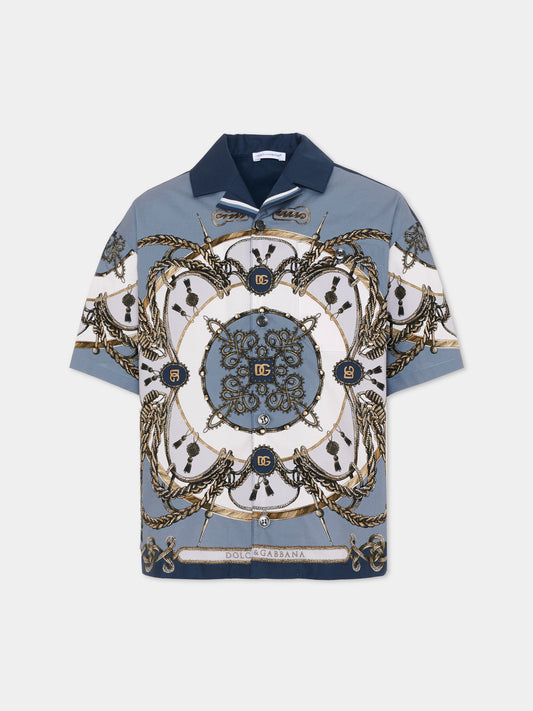 Camicia multicolor per bambino con stampa corde,Dolce & Gabbana Kids,L44S81 FI5NQ HT5XB