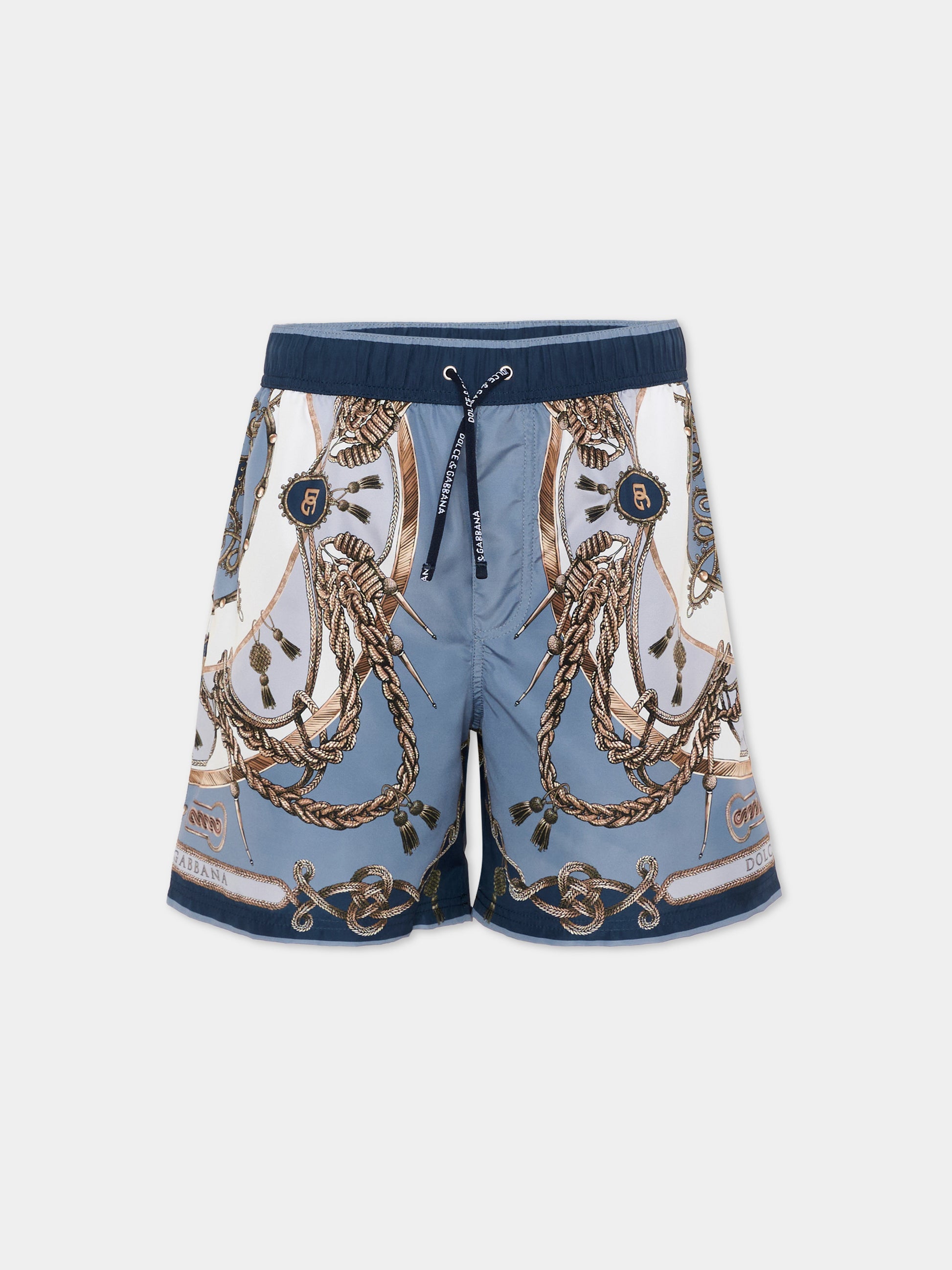 Boxer mare multicolor per bambino stampa marina,Dolce & Gabbana Kids,L4J850 ON0CO HT5XB