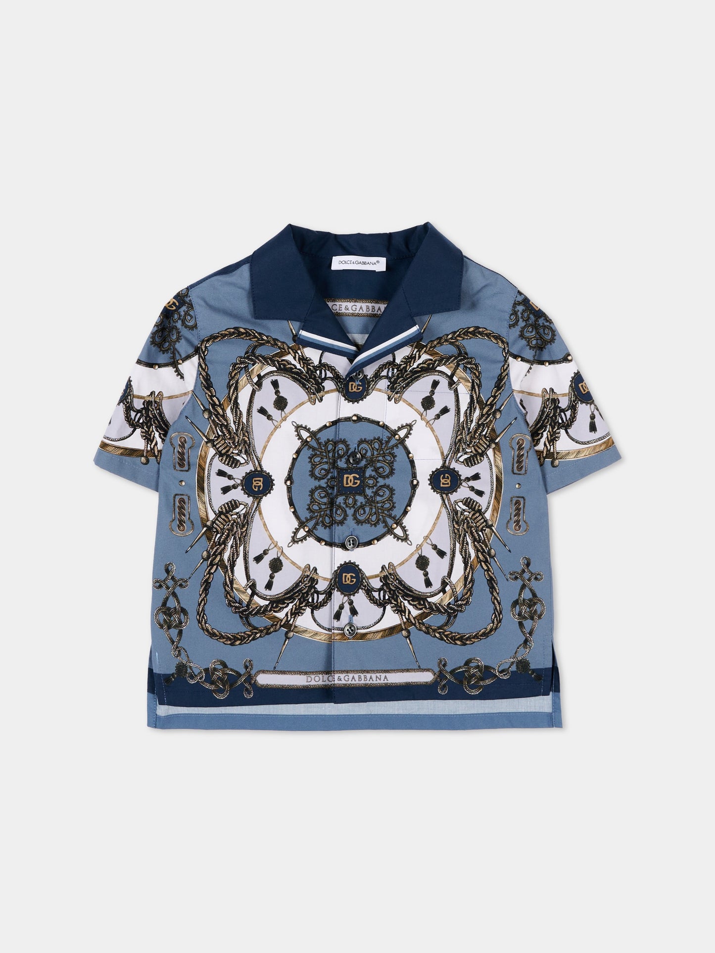 Camicia multicolor per neonato con stampa corde,Dolce & Gabbana Kids,L14S82 FI5NQ HT5XB