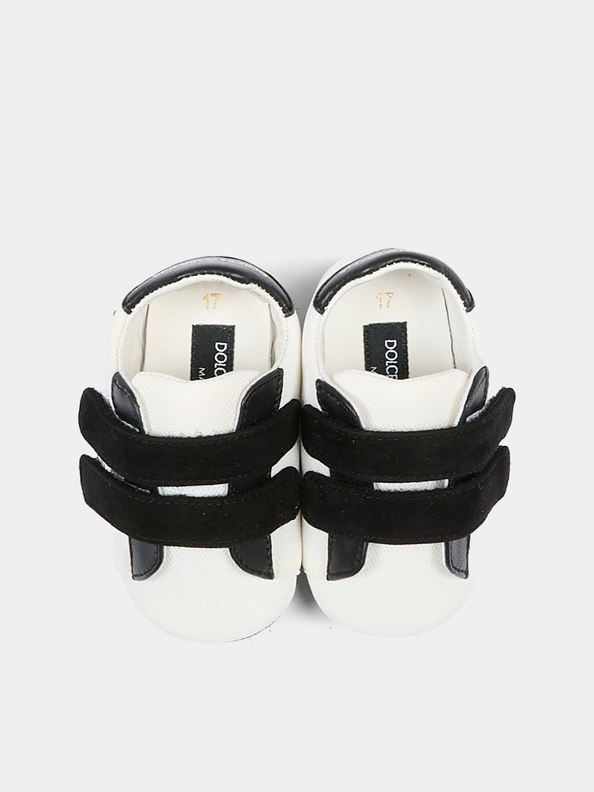 Sneakers bianche per neonato con logo DG,Dolce & Gabbana Kids,DK0165 AC108 8B926