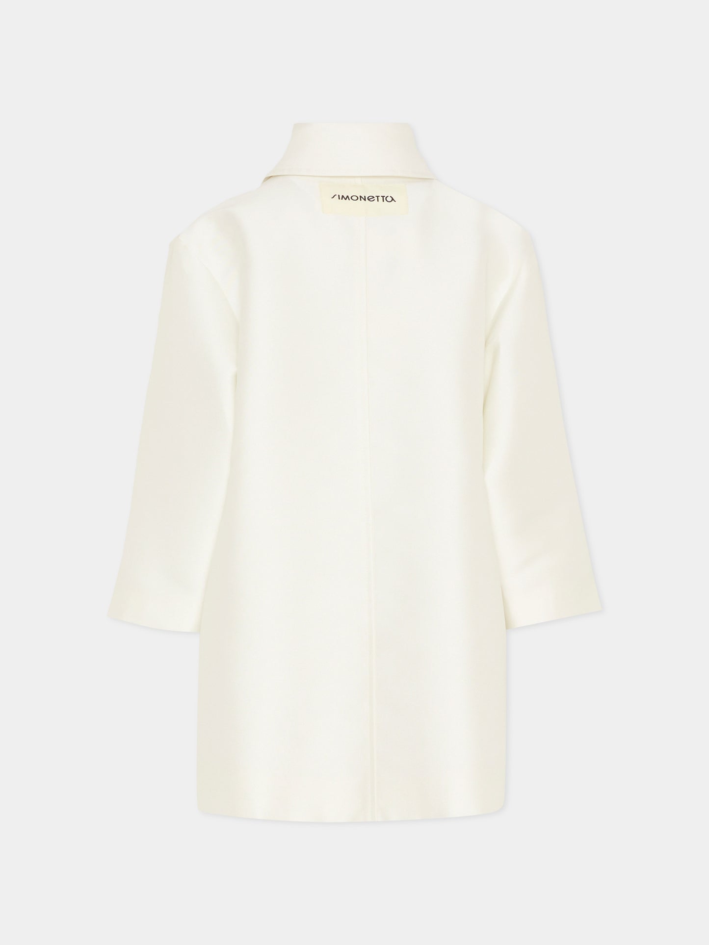Cappotto avorio per bambina con ricami