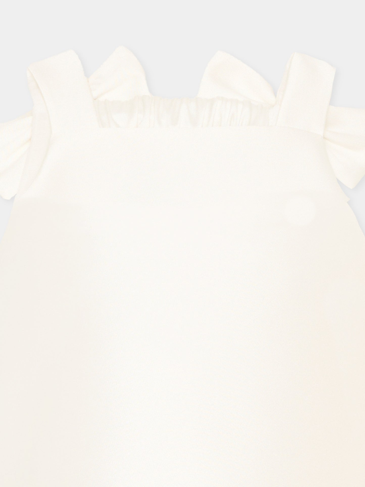 Top avorio per bambina con fiocchi