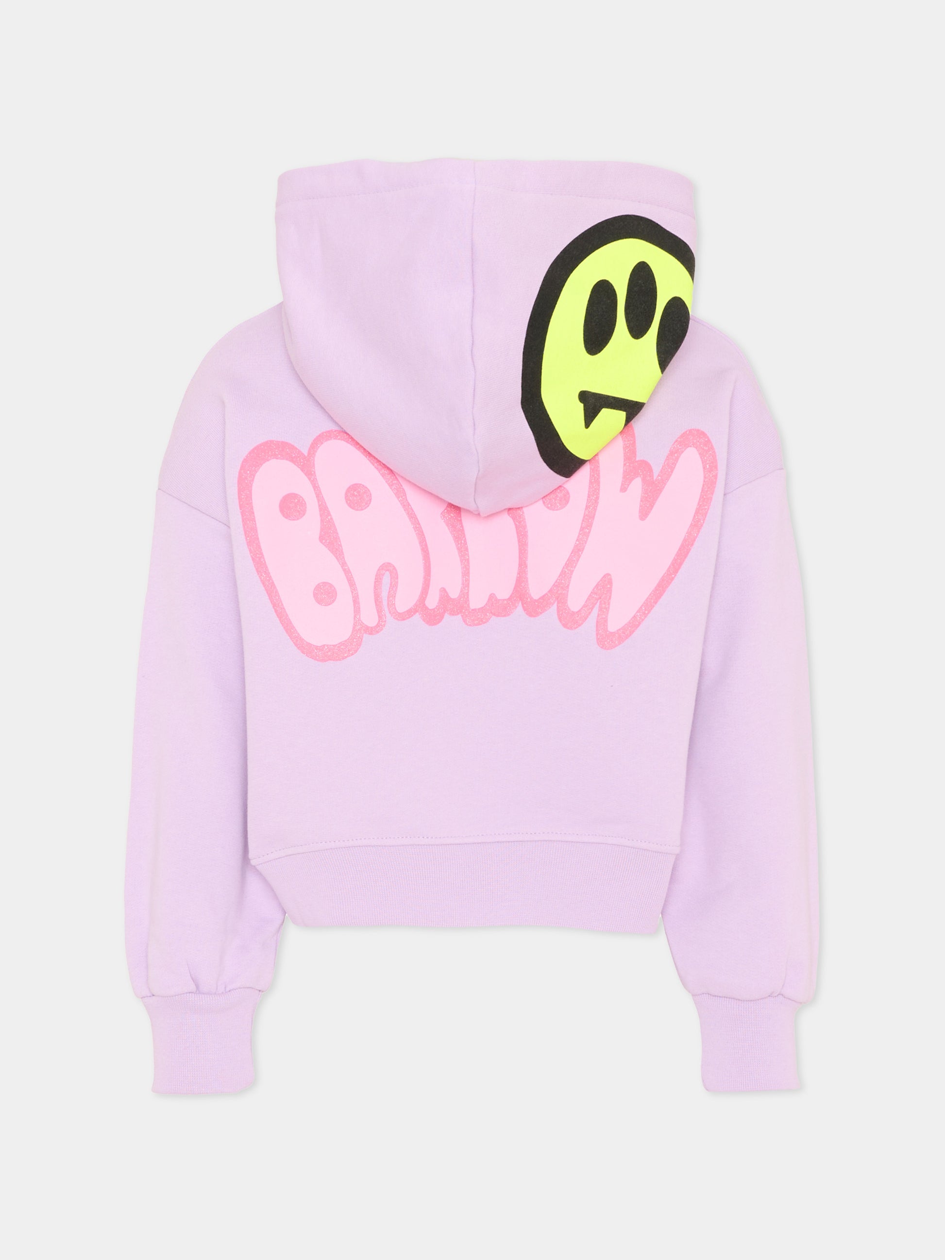Felpa lilla con logo per bambina,Barrow,S6BKJGHS004 071