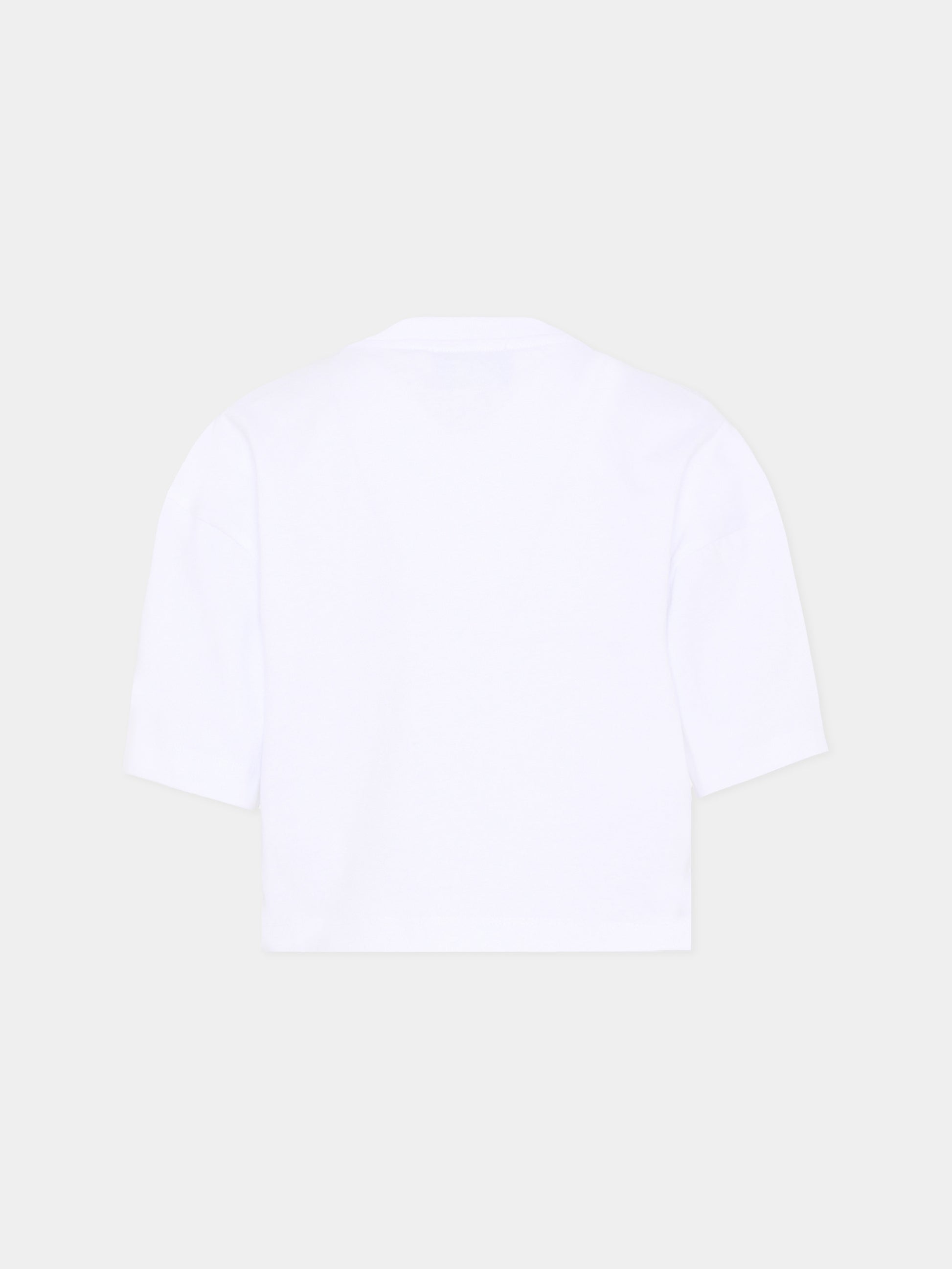 T-Shirt bianca per bambina con logo,Barrow,S6BKJGTH139 002