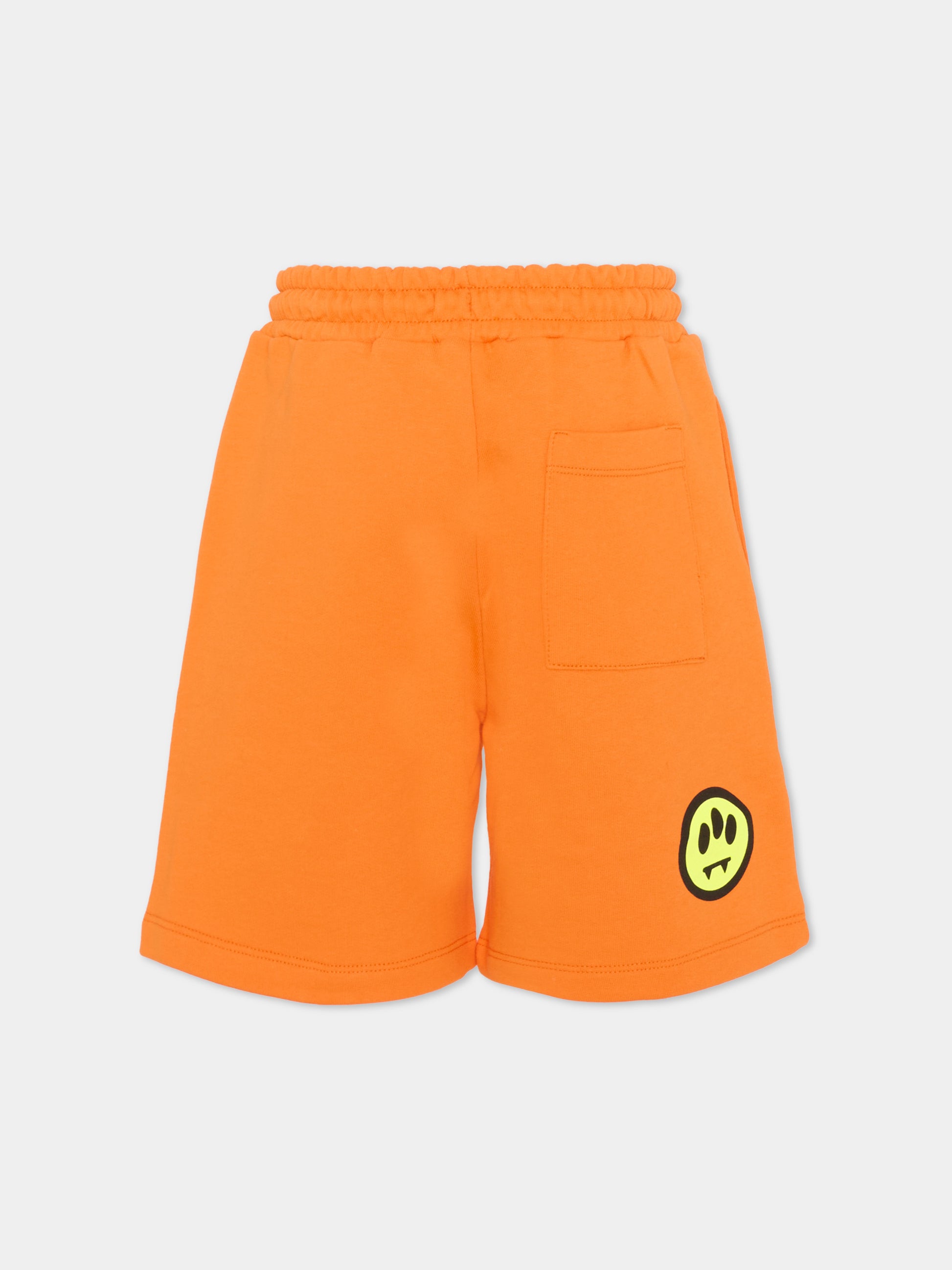 Shorts sportivi arancioni per bambini con logo,Barrow,S6BKJUBE010 BW315