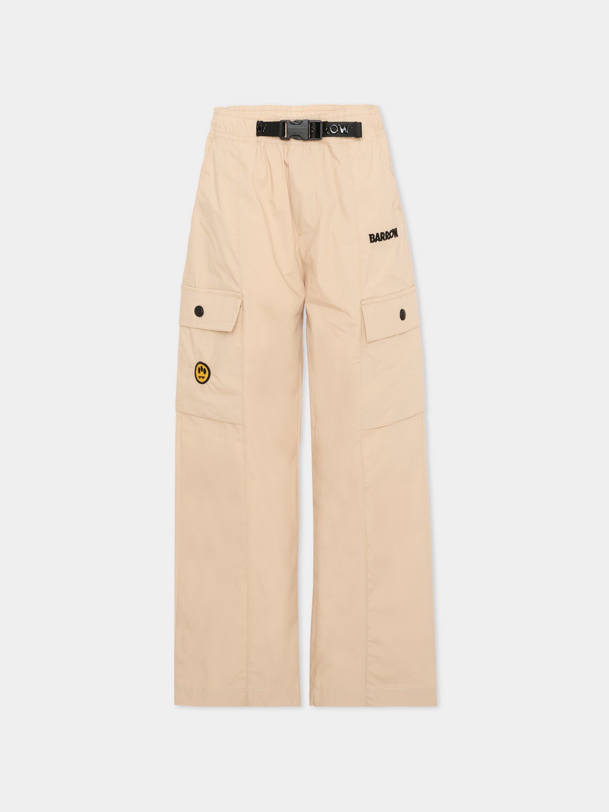 Pantaloni beige per bambino cargo logo,Barrow,S6BKJUPA037 092