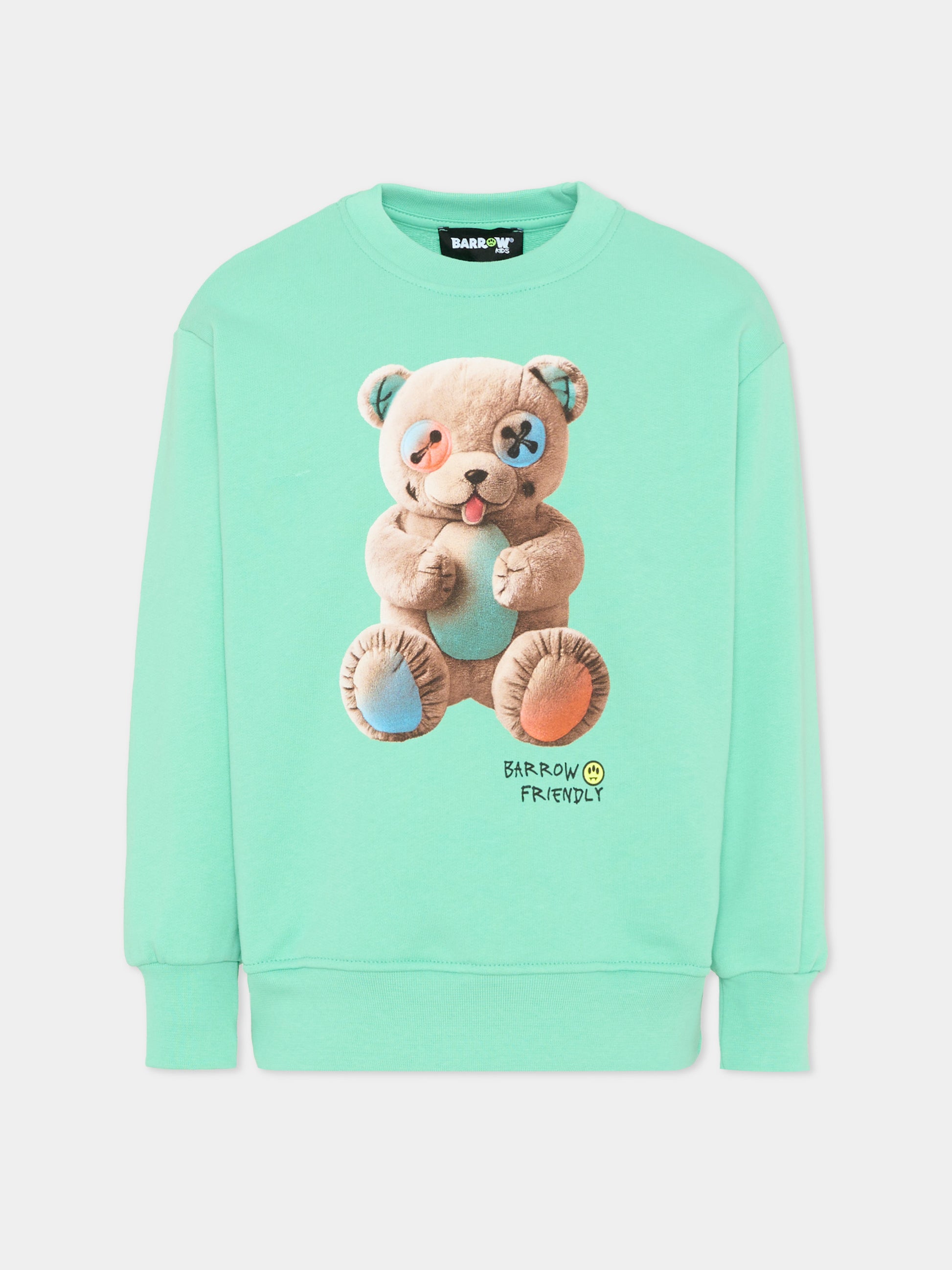 Felpa verde per bambini con orsetto,Barrow,S6BKJUSW005 087