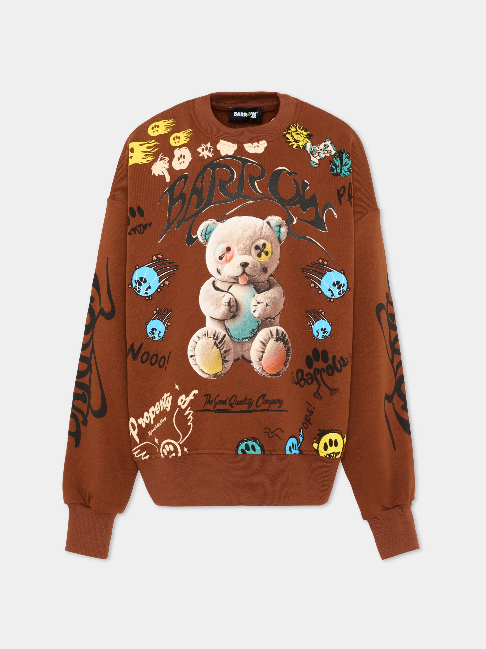 Felpa marrone Barrow per bambini con orsetto,Barrow,S6BKJUSW078 920
