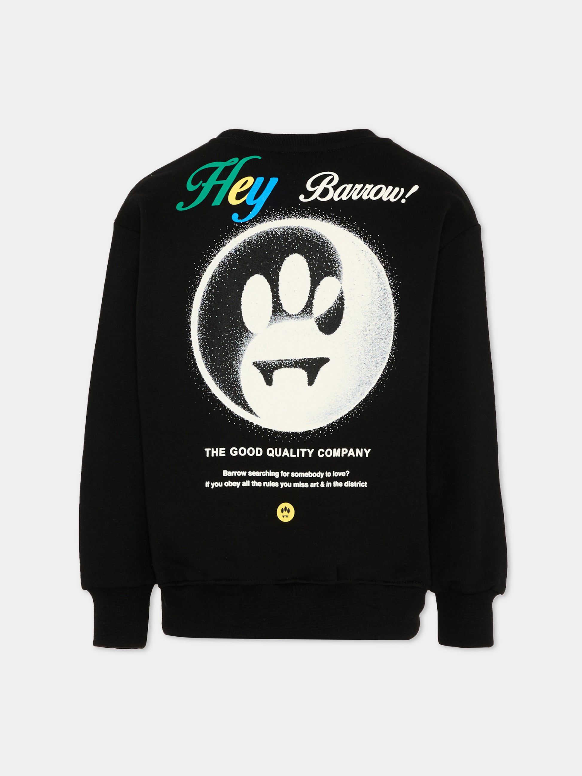 Felpa nera Barrow per bambino con stampa,Barrow,S6BKJUSW081 110