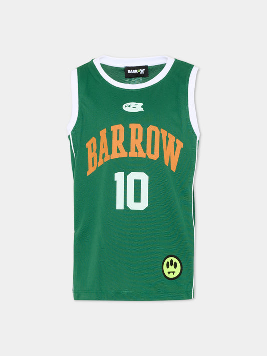 Canotta verde per bambino con logo,Barrow,S6BKJUTA109 080