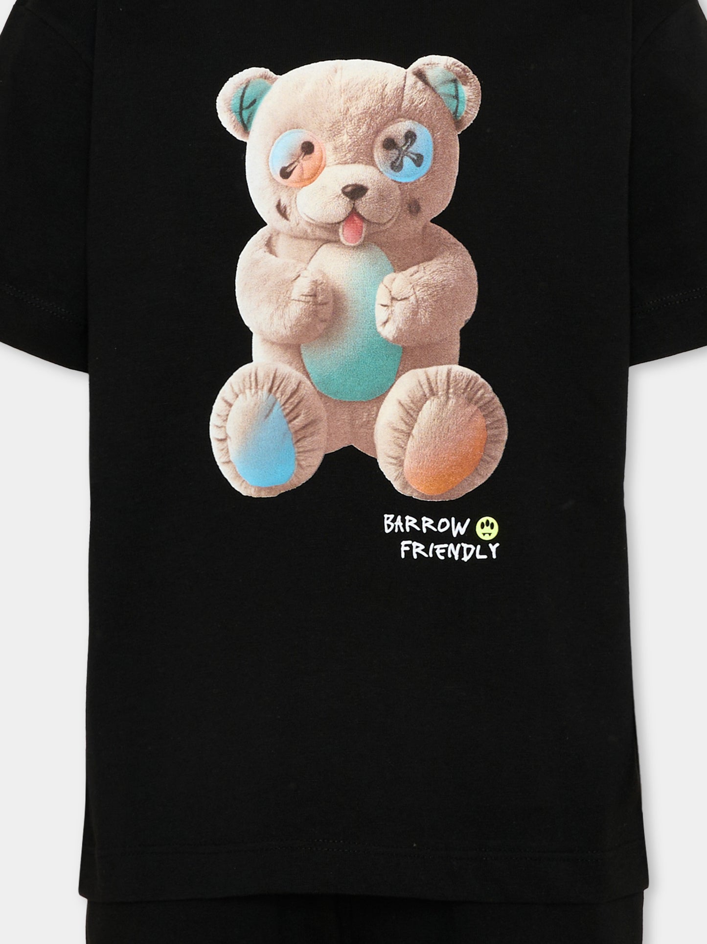 Completo sportivo nero per bambino con orsetto,Barrow,S6BKJUTB101 110