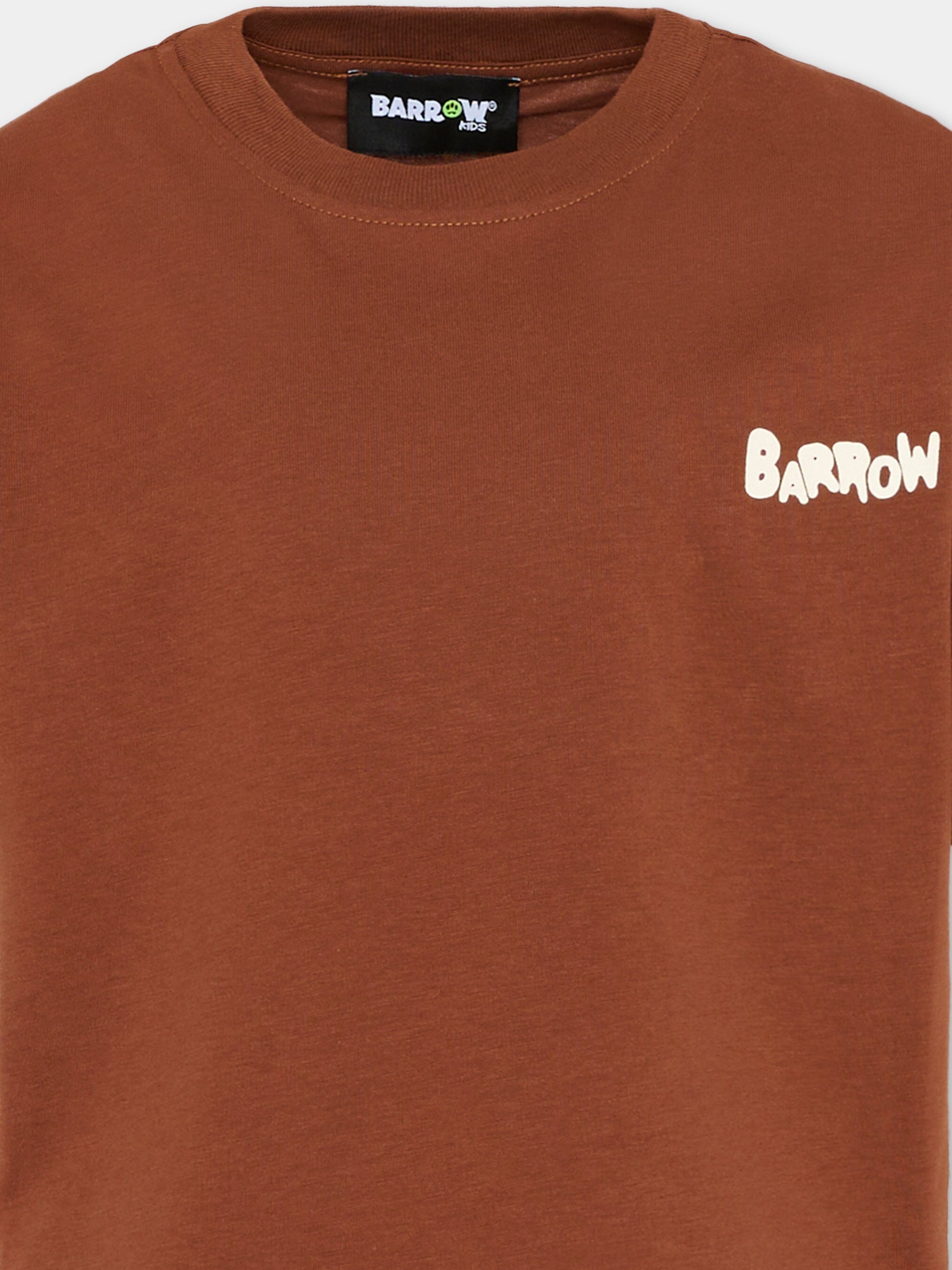 T-Shirt marrone per bambini con smile,Barrow,S6BKJUTH008 920