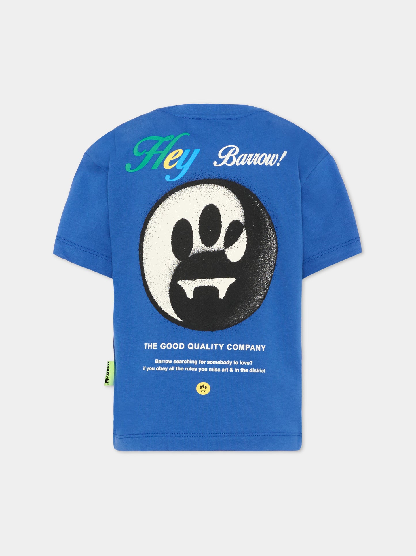 T-Shirt blu per bambino con smiley,Barrow,S6BKJUTH062 BW310