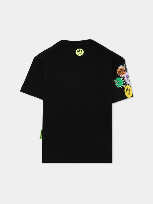 T-Shirt nera per bambino con stampe pop,Barrow,S6BKJUTH073 110