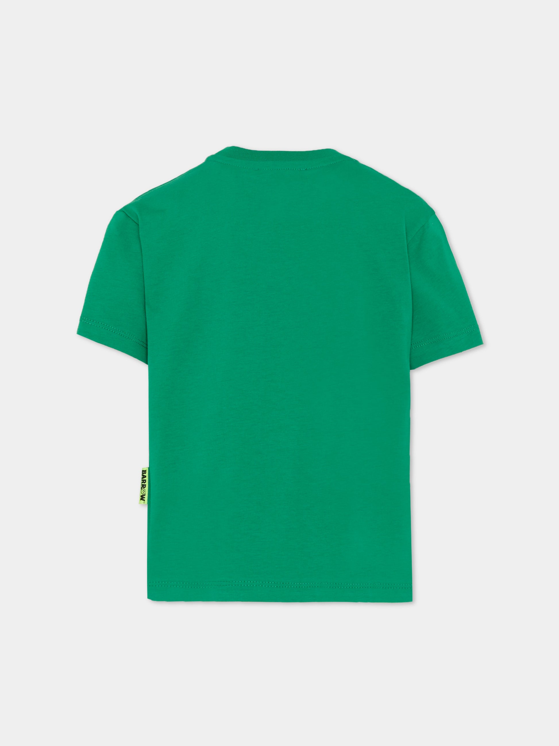 T-Shirt verde per bambino con smiley,Barrow,S6BKJUTH094 080