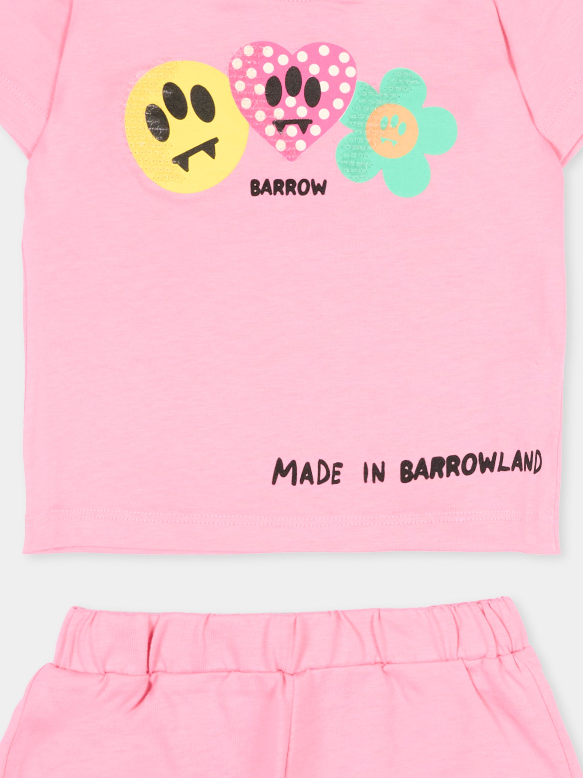 Completo sportivo rosa per neonata con stampe pop,Barrow,S6BKNGTR198 BW311