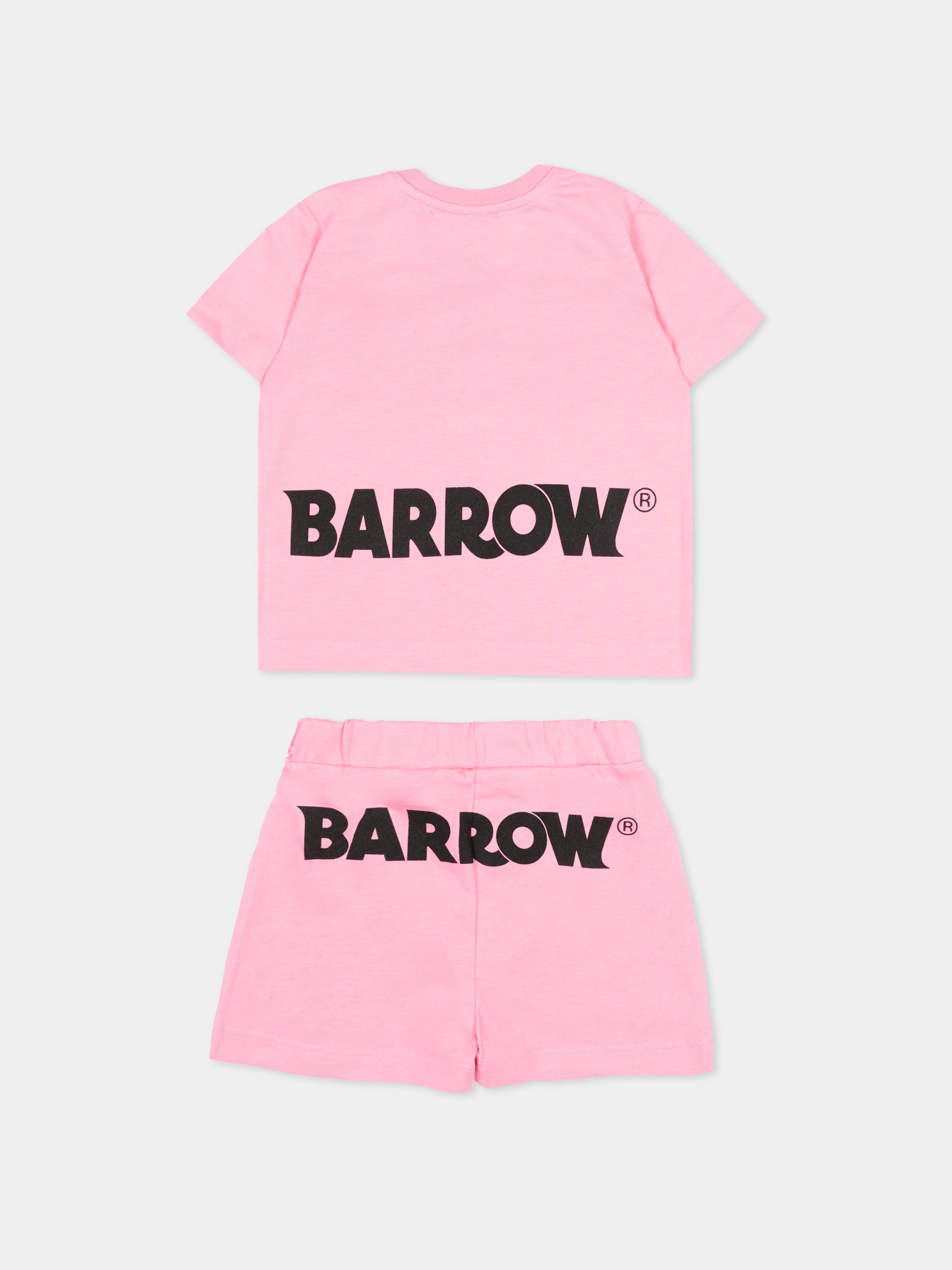 Completo sportivo rosa per neonata con logo,Barrow,S6BKNGTR199 BW311