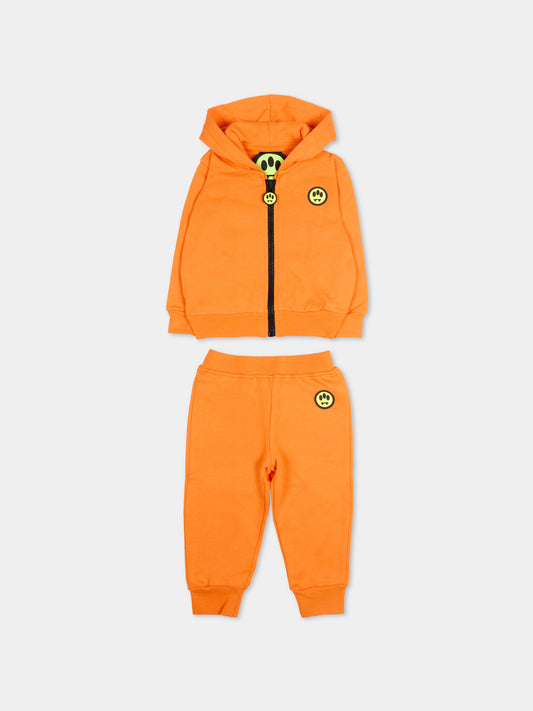 Completo sportivo arancione per neonato con logo,Barrow,S6BKUNSF190 BW315