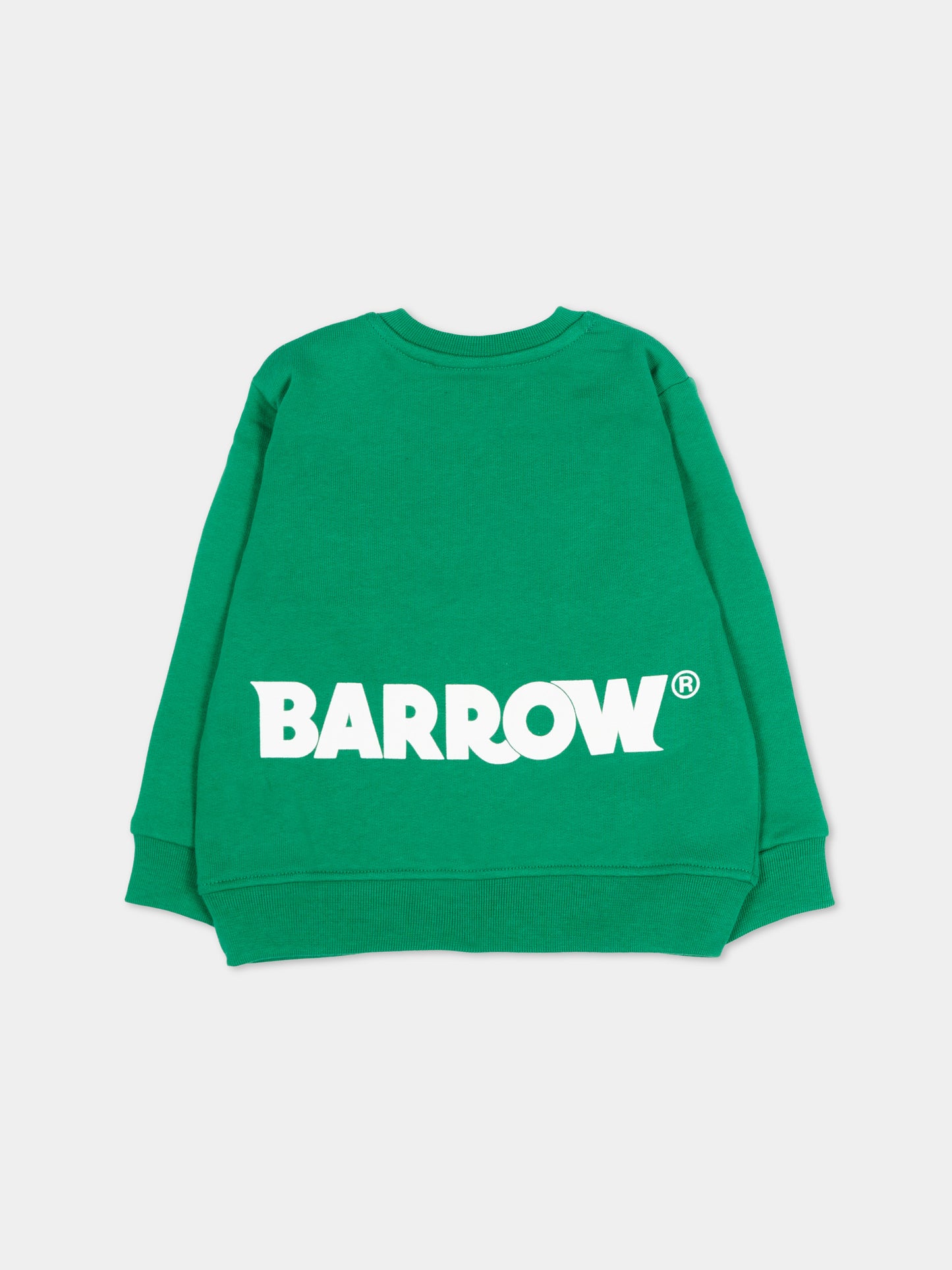 Felpa verde per neonato con logo,Barrow,S6BKUNSW209 080