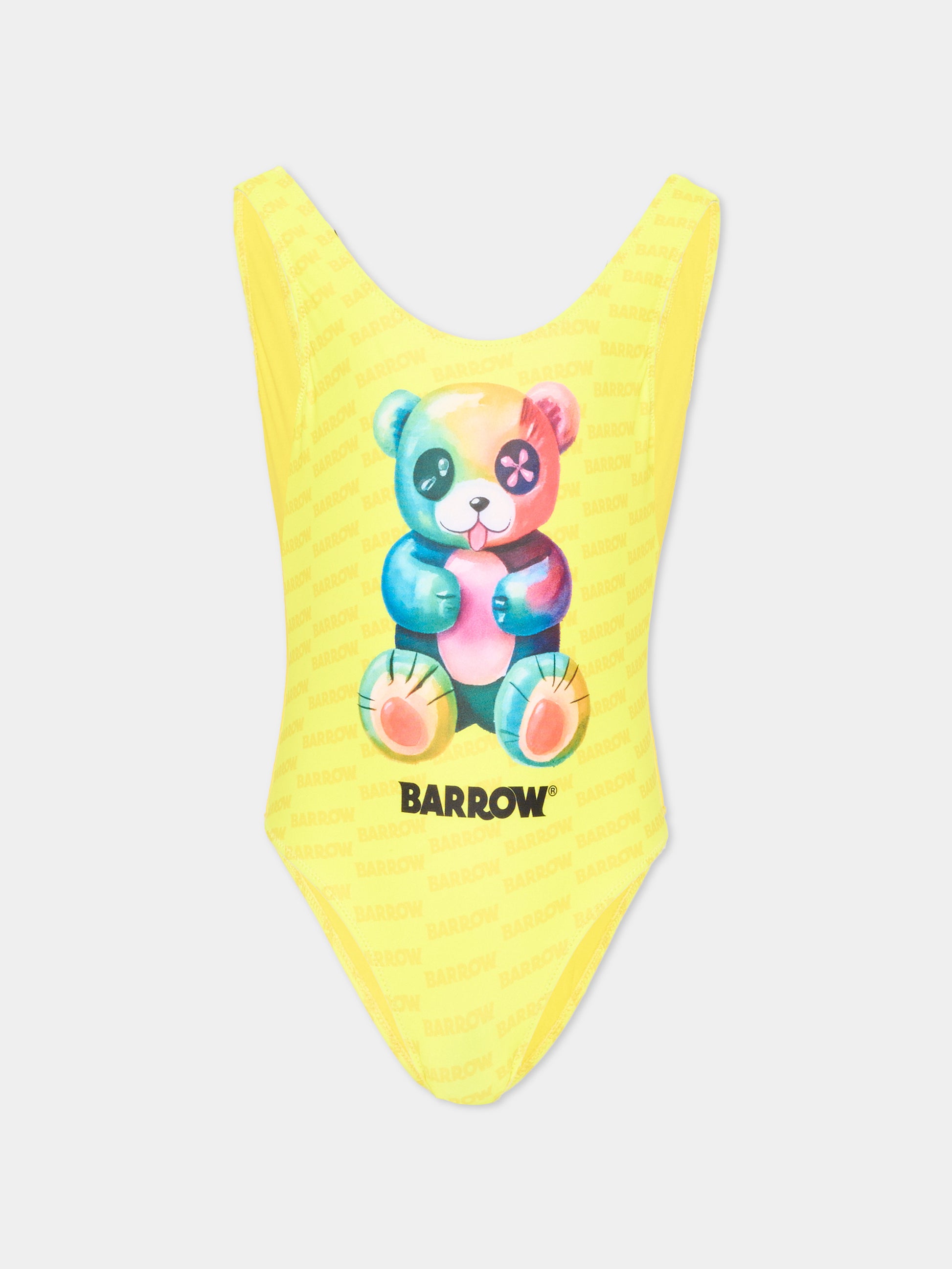 Costume intero giallo per bambina con orsetto,Barrow,S6BKJGSM236 023