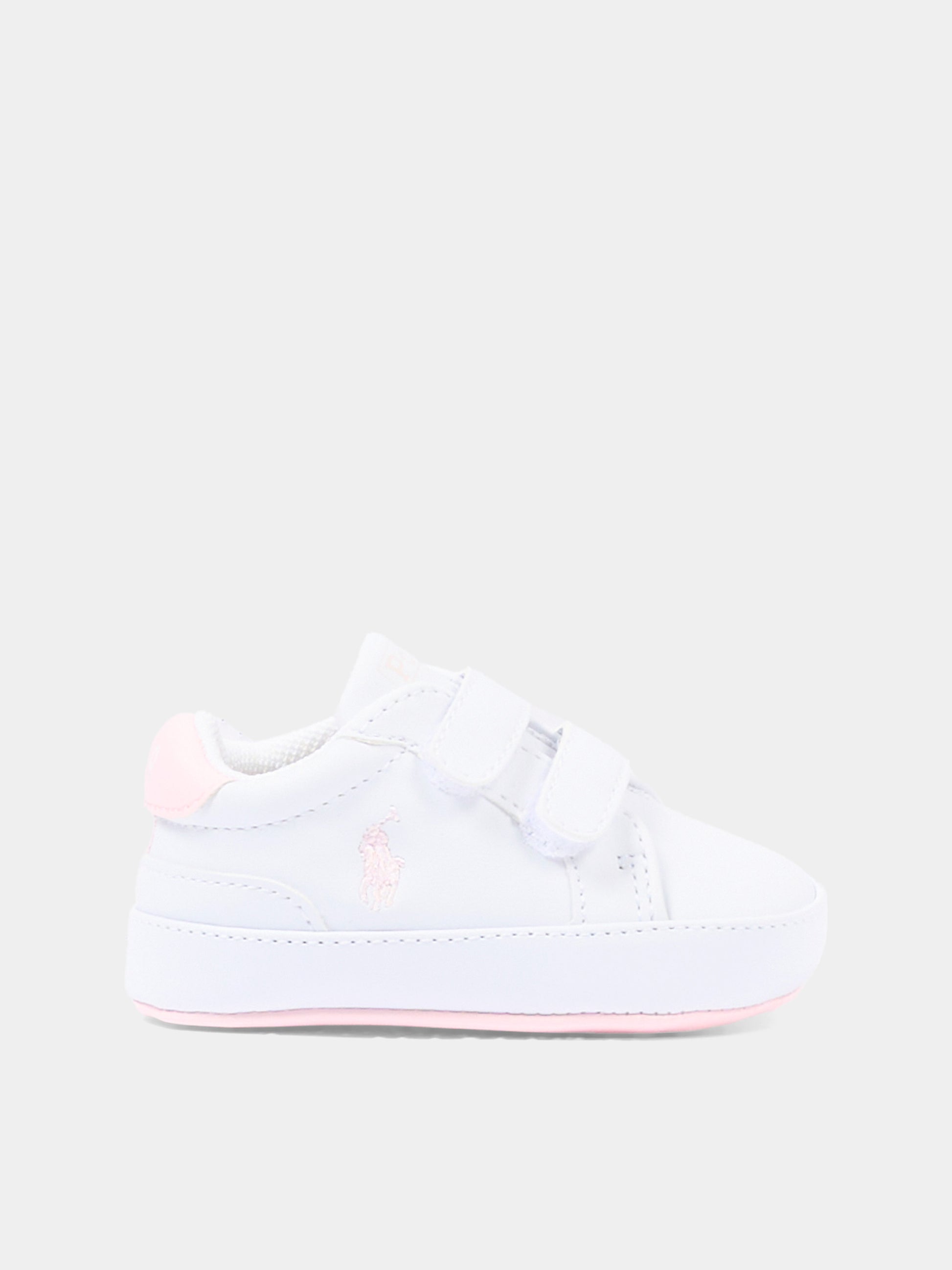 Sneakers bianche per neonati con Polo Pony,Ralph Lauren Kids,RL100733