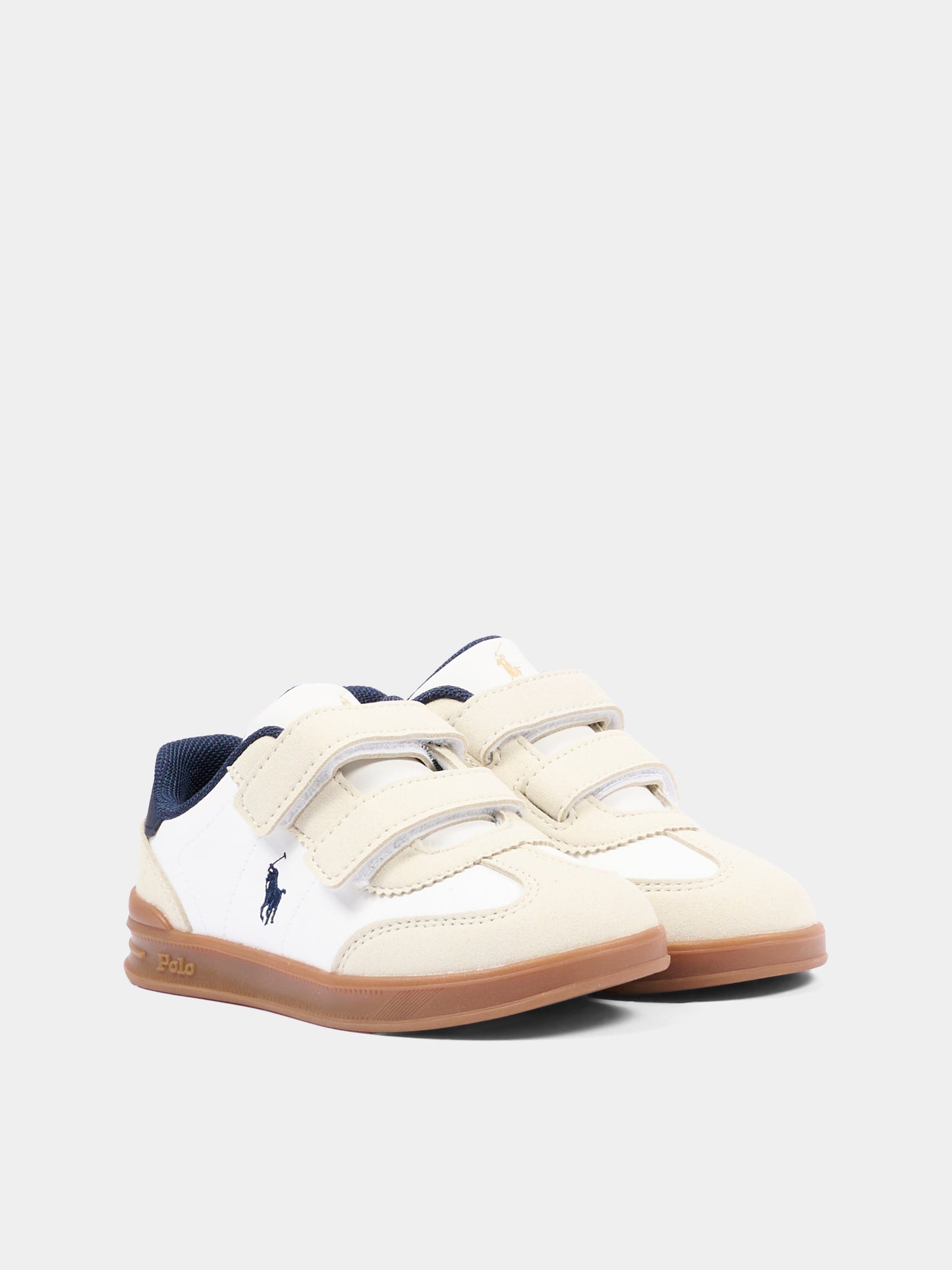 Sneakers bianche per bambini con Polo Pony,Ralph Lauren Kids,RL04949103