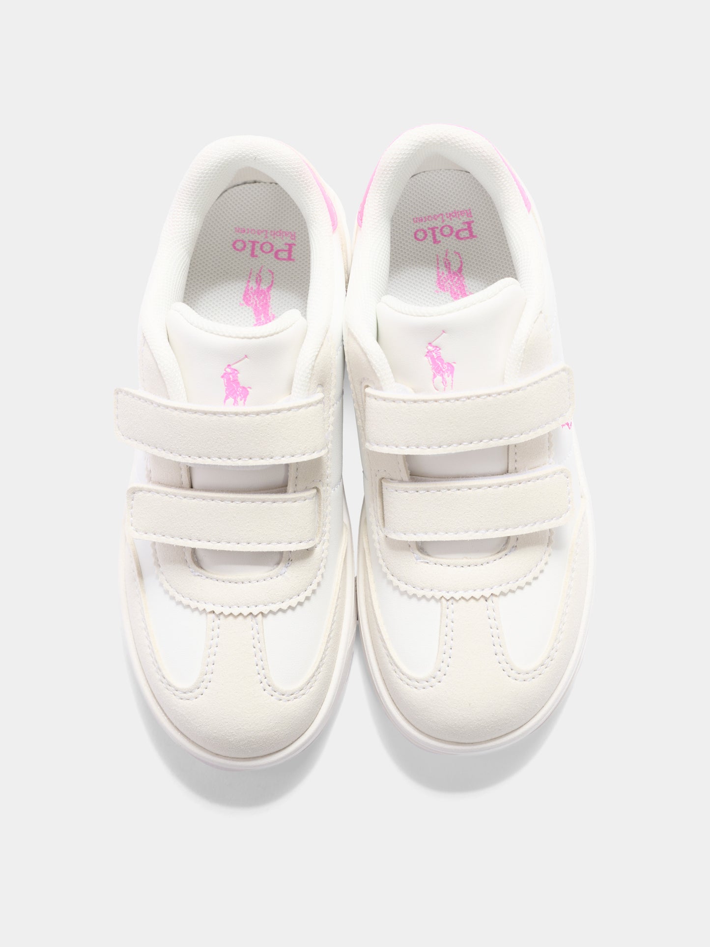 Sneakers bianche per bambina con Polo Pony,Ralph Lauren Kids,RL04997101