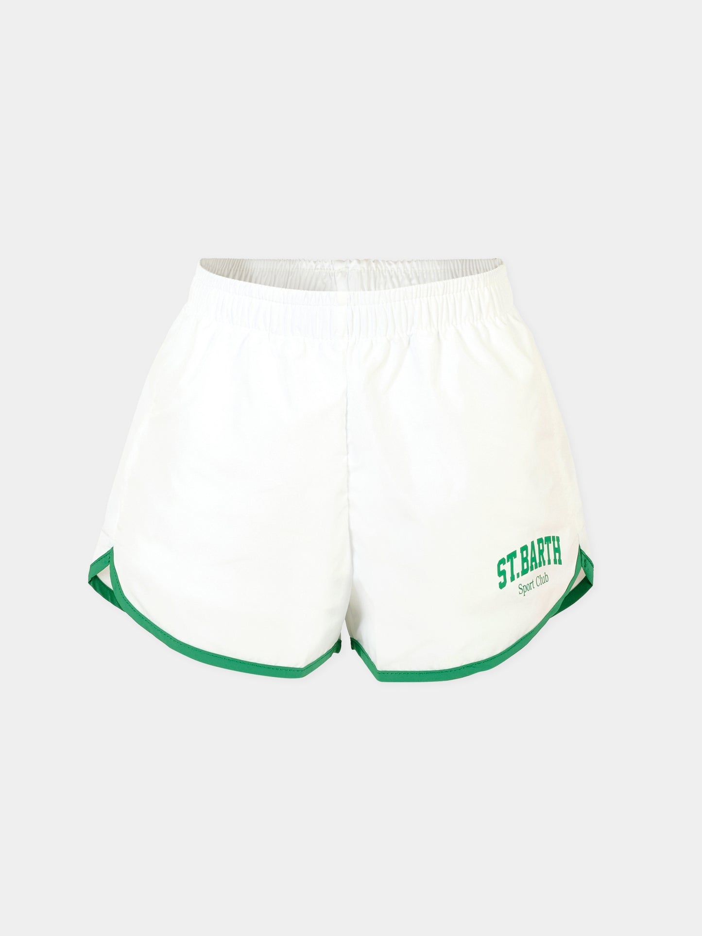 Shorts bianchi per bambina con logo verde,Mc2 Saint Barth,FRC0002 03937H