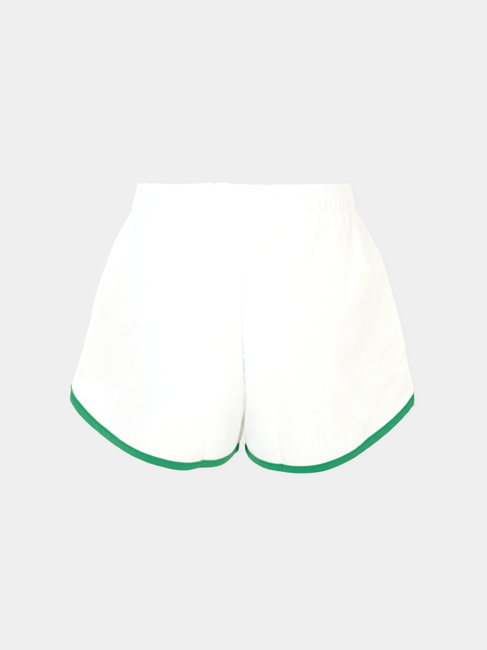 Shorts bianchi per bambina con logo verde,Mc2 Saint Barth,FRC0002 03937H