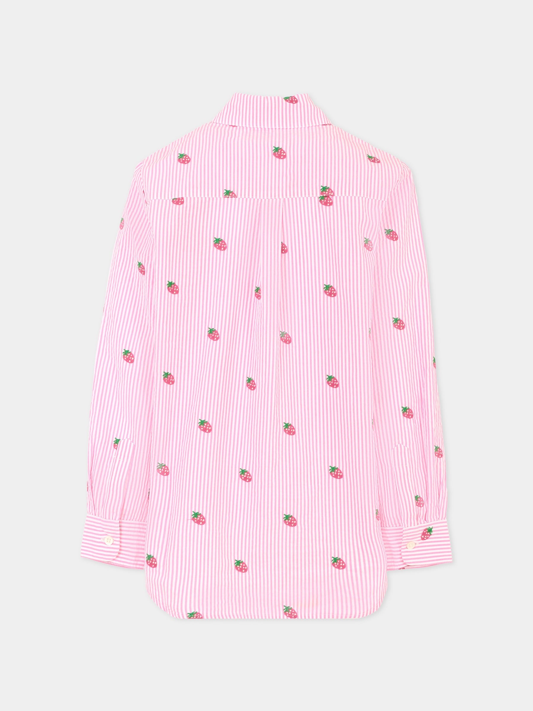 Camicia rosa per bambina con fragole,Mc2 Saint Barth,BRIG003 01430H
