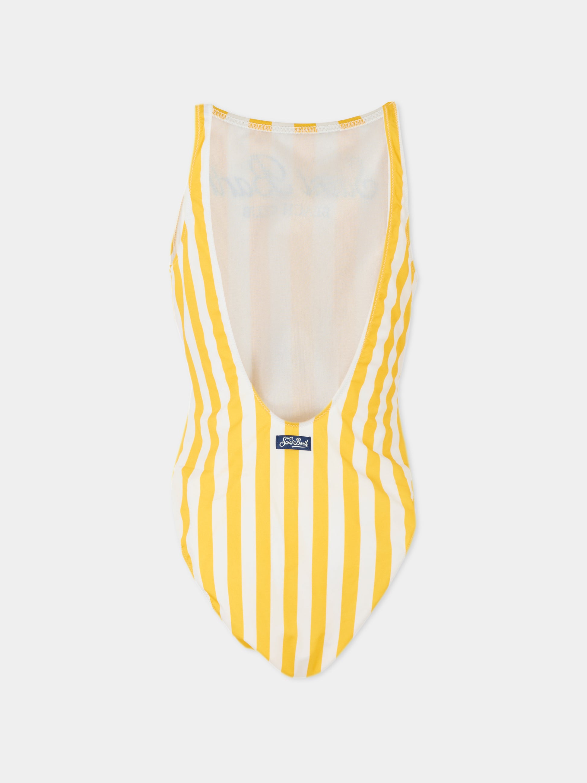 Costume intero giallo per bambina con logo,Mc2 Saint Barth,CARA001 01472H