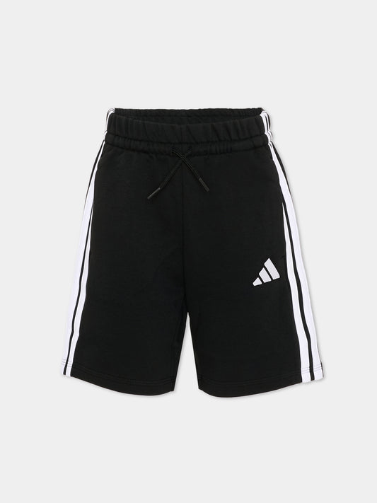 Shorts sportivi neri per bambini con logo,Adidas,JM0902