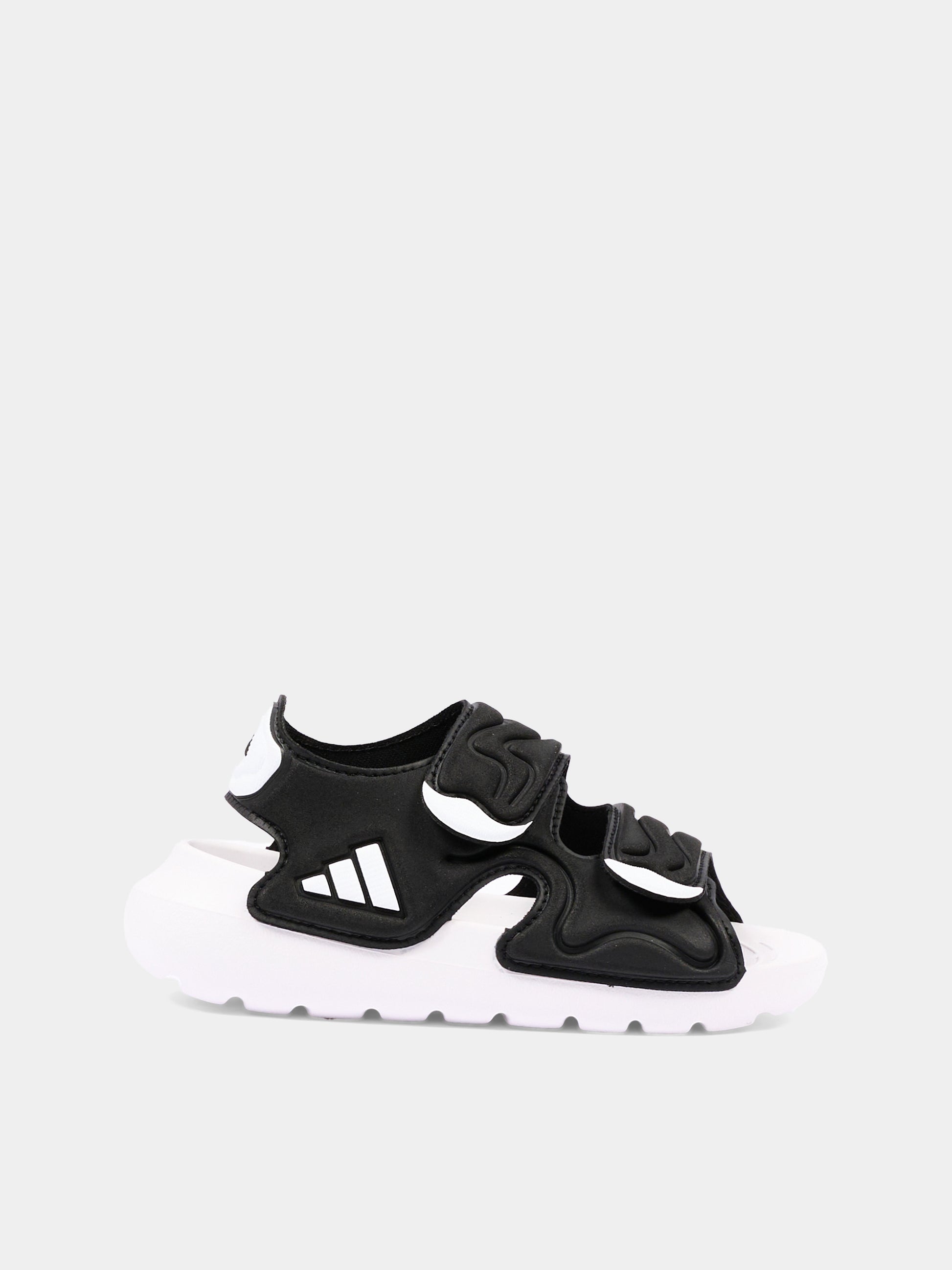 Sandali neri per bambini con logo,Adidas,JS2541