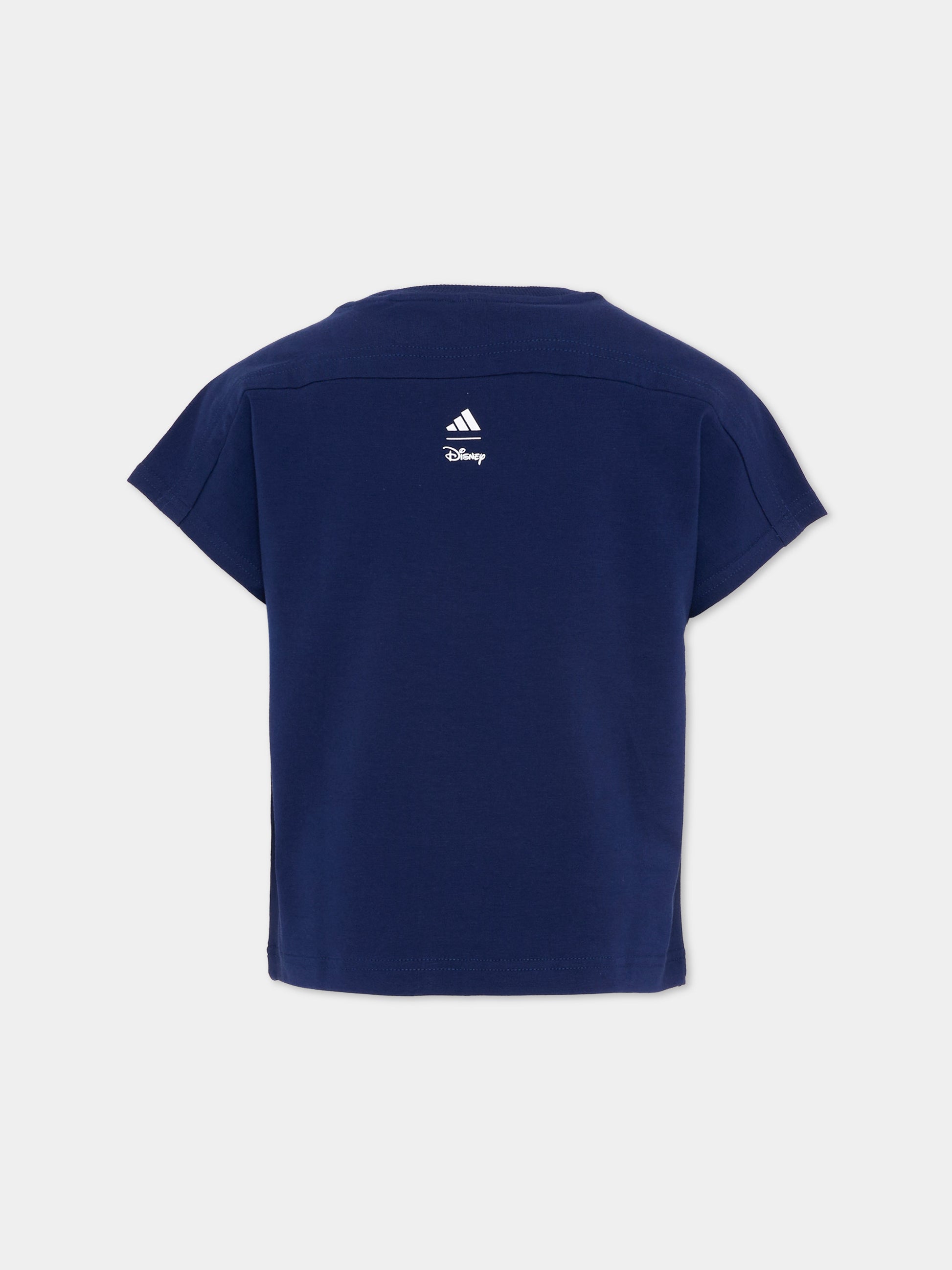 T-Shirt blu per bambina con Frozen,Adidas,JZ7664