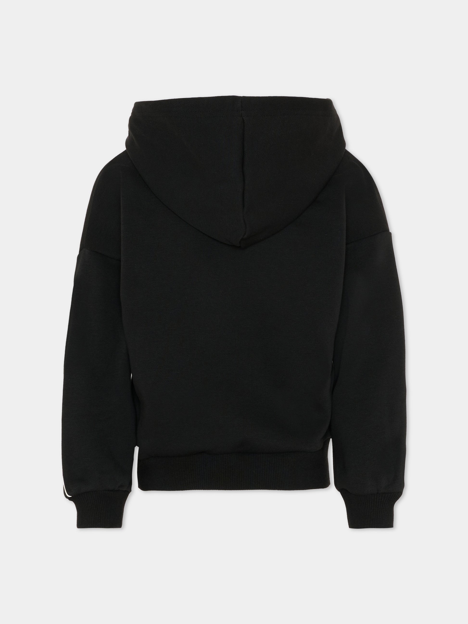 Felpa nera per bambina con logo,Adidas,KC4645