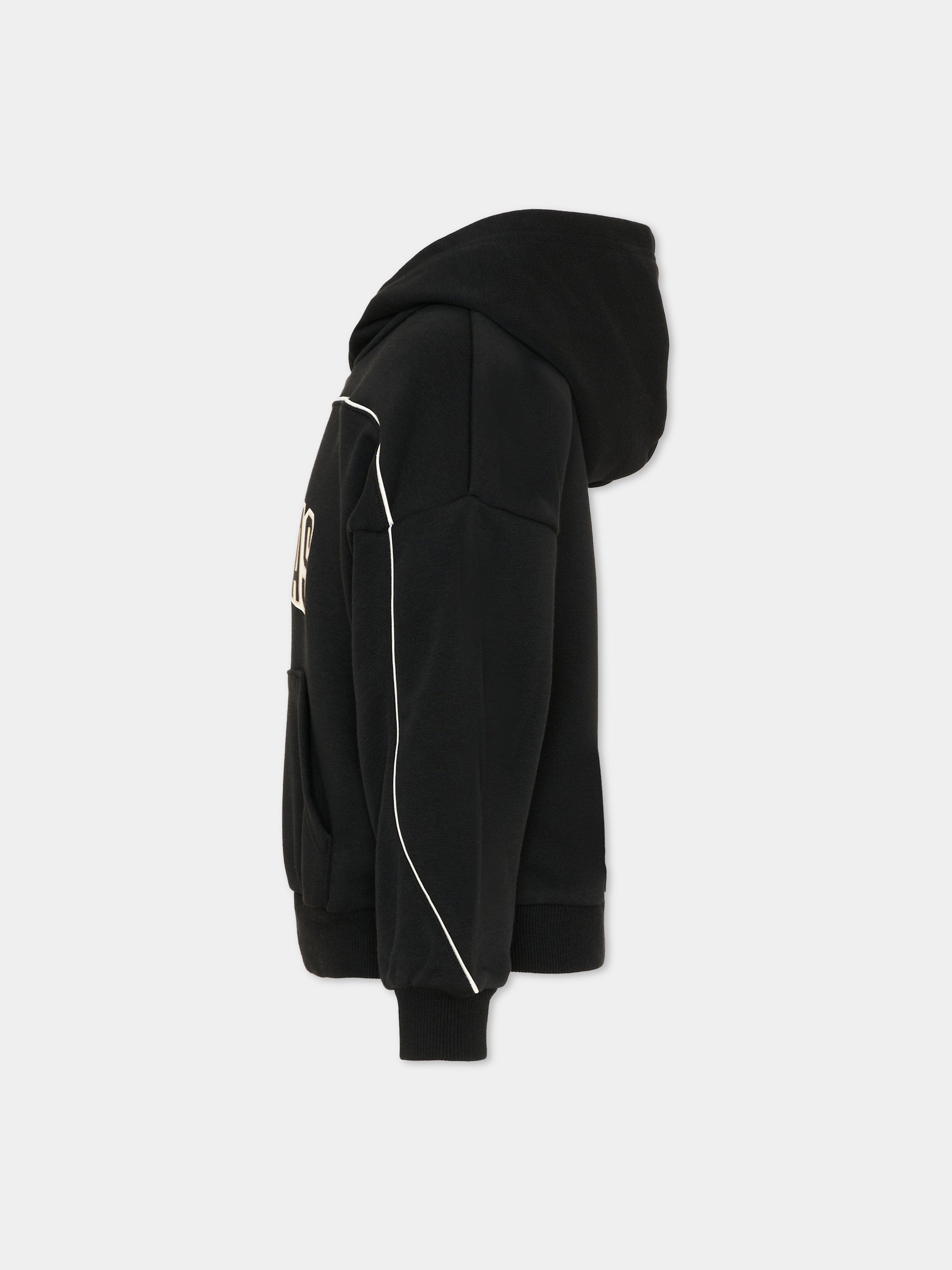 Felpa nera per bambina con logo,Adidas,KC4645