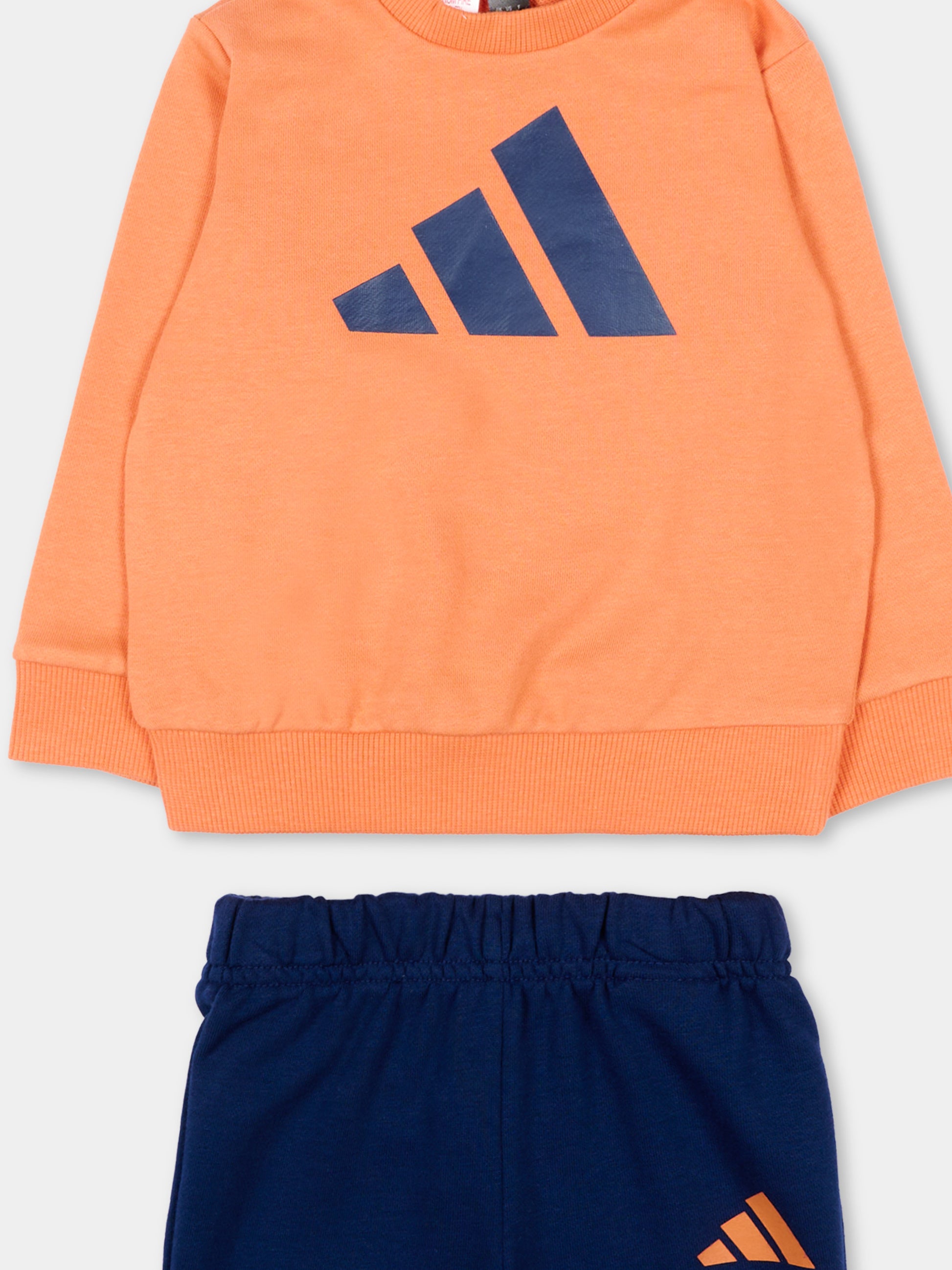 Completo sportivo multicolor per neonato con logo,Adidas,KD6055