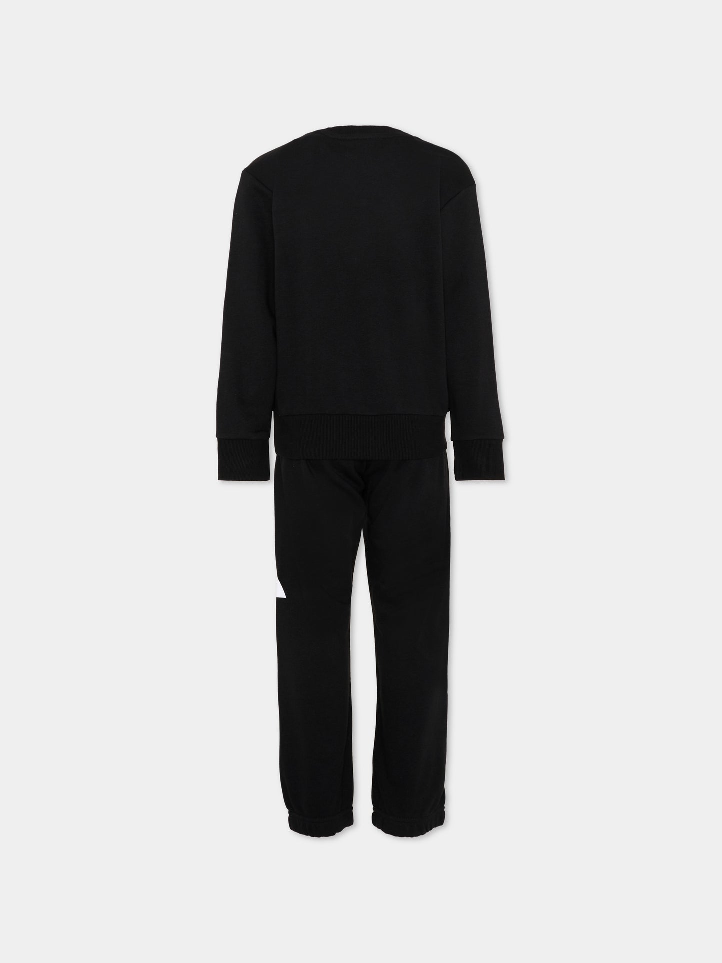 Completo sportivo nero per bambini con logo,Adidas,KE1227