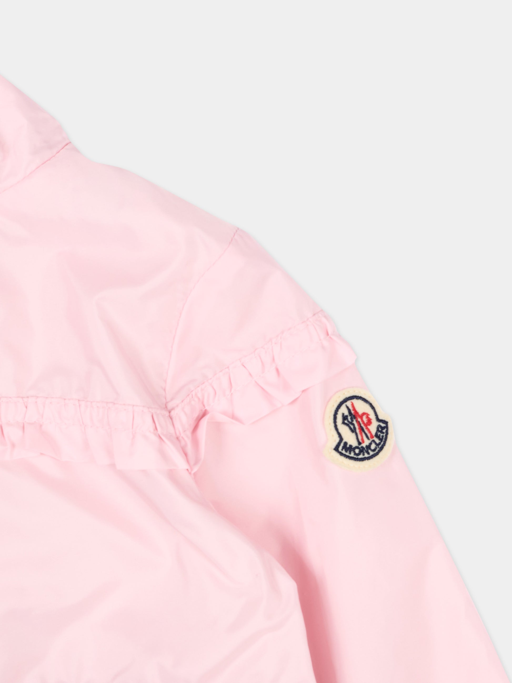 Giacca a vento rosa Hiti per neonata con logo,Moncler Kids,L1951 1A00031 53A5E 506