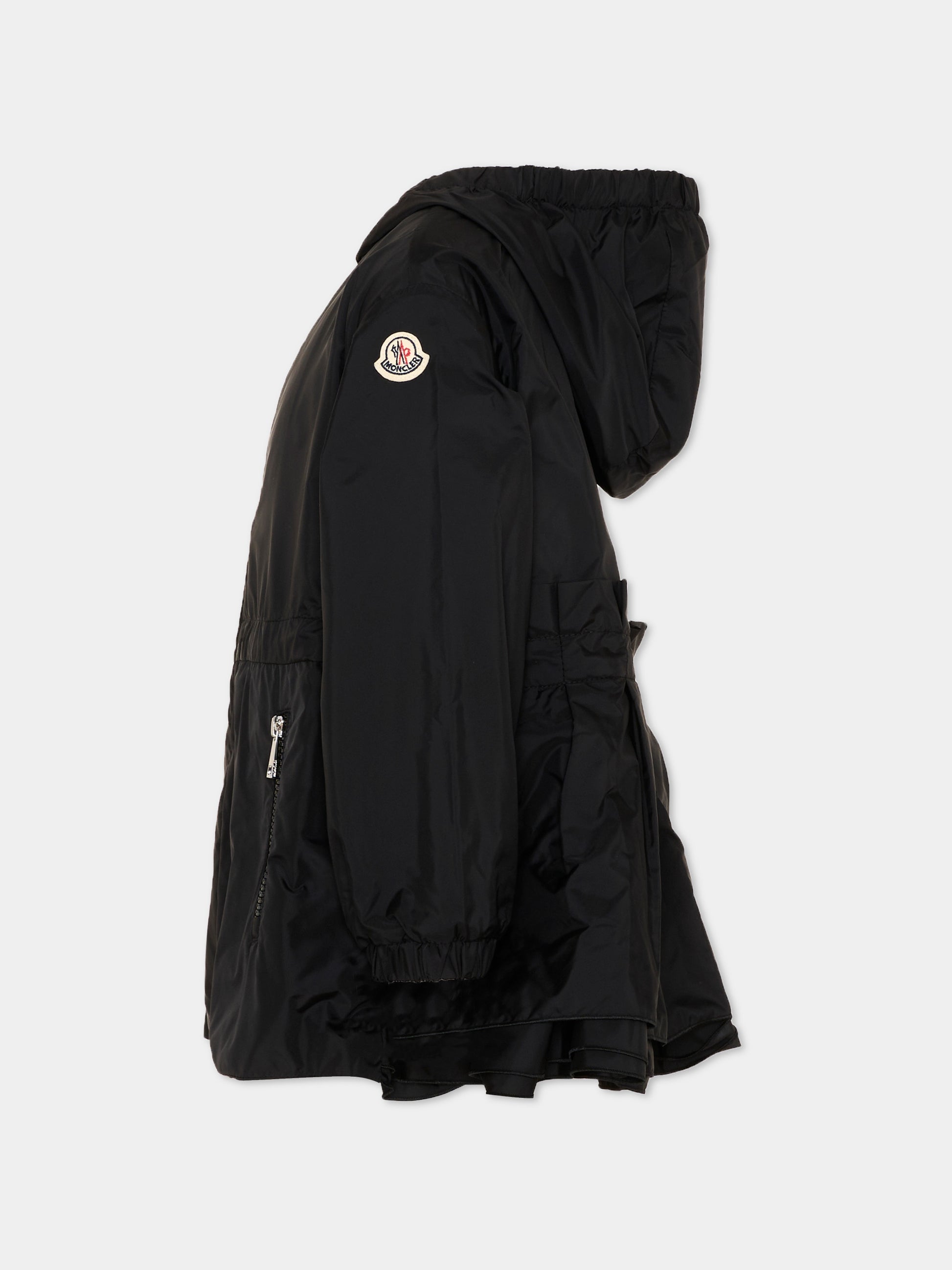 Giacca a vento nera Wete per bambina con logo,Moncler Kids,L1954 1A00084 53A5E 999
